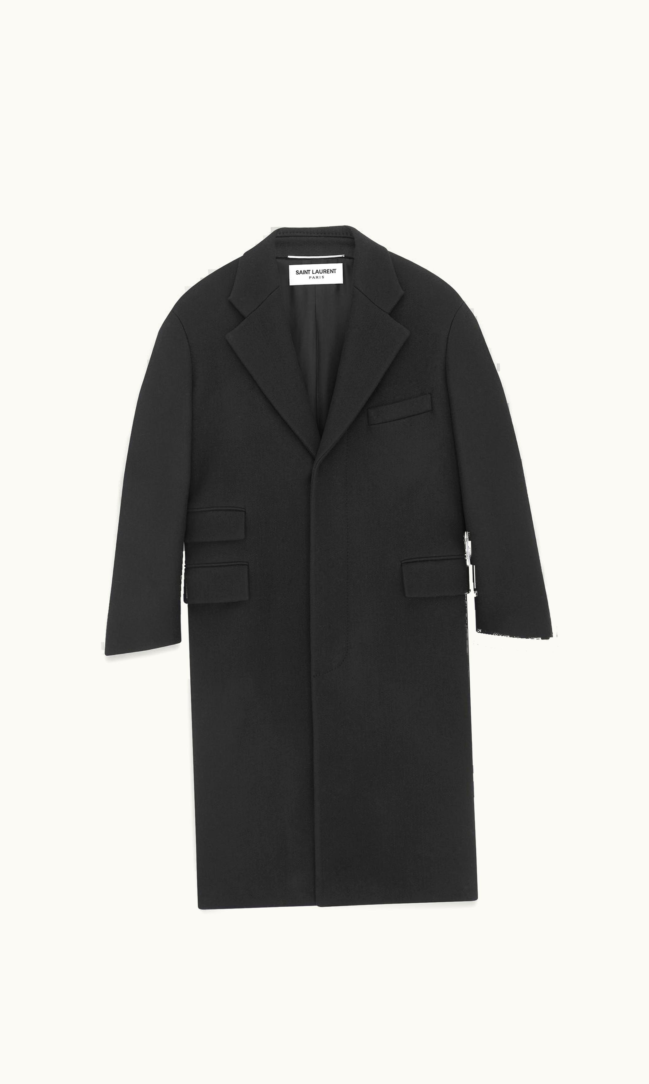 Saint Laurent Saint Laurent Oversized Coat In Wool Black BLACK