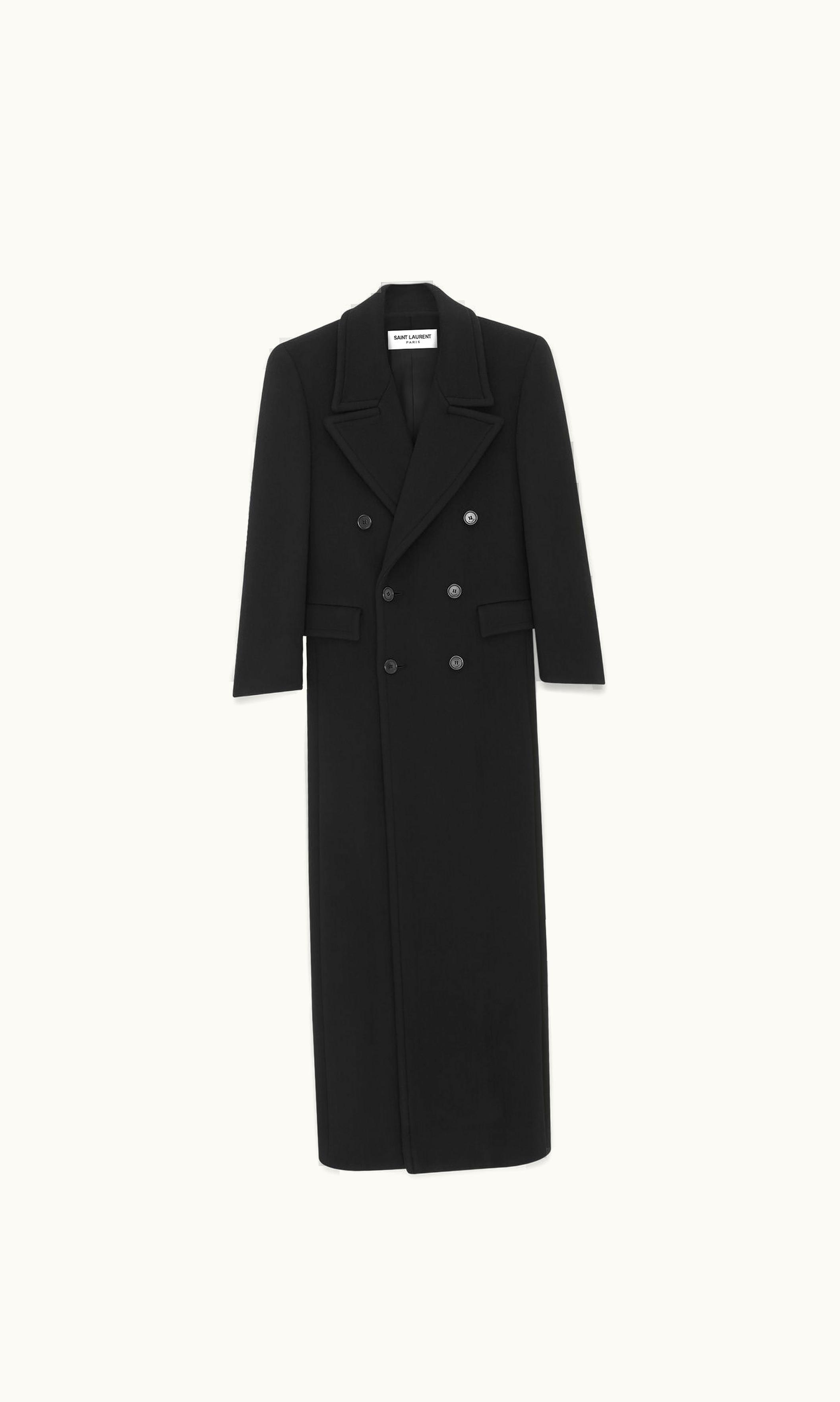Saint Laurent Saint Laurent Oversized Coat In Wool Noir Profond