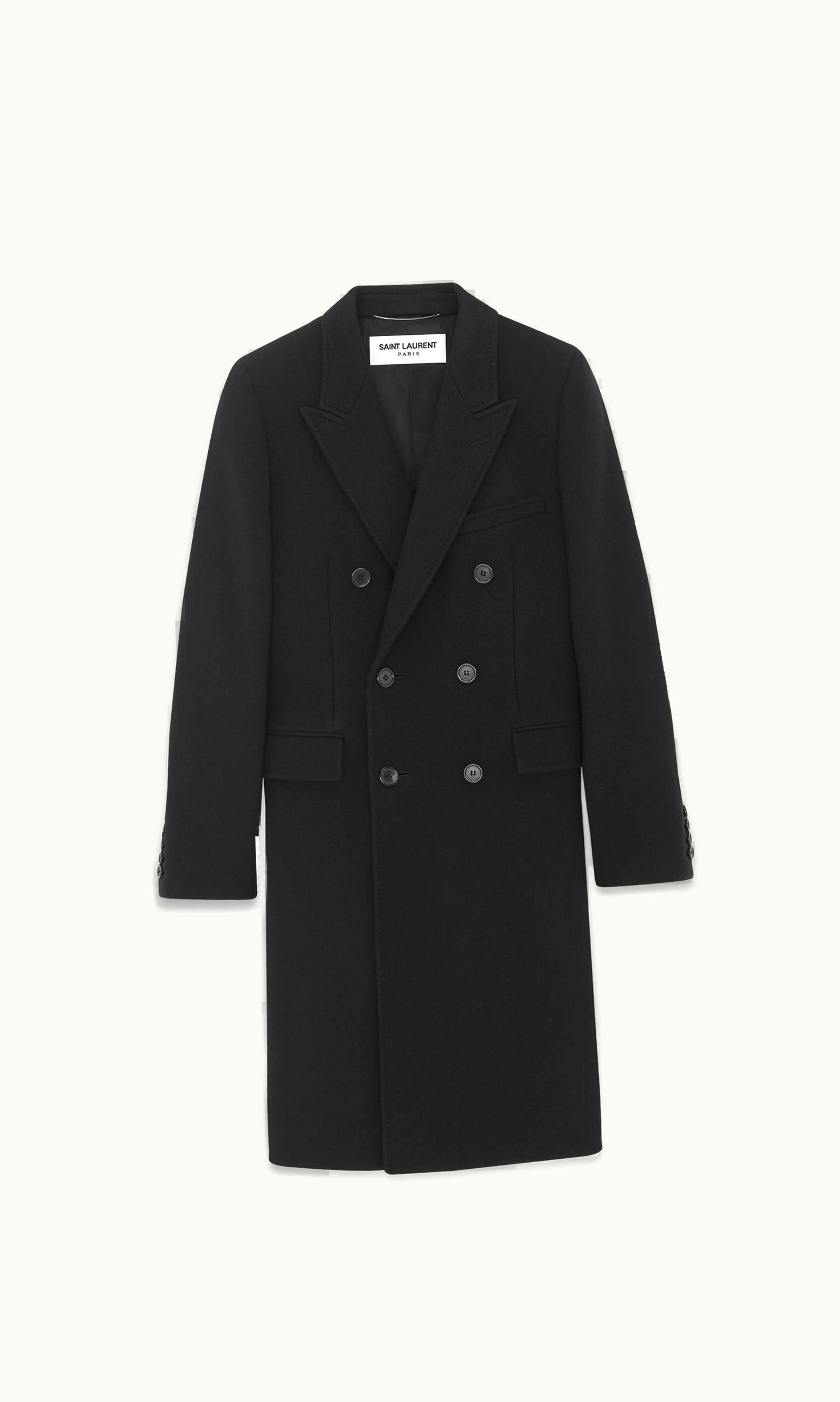 Saint Laurent Saint Laurent Coat In Wool And Cashmere Black