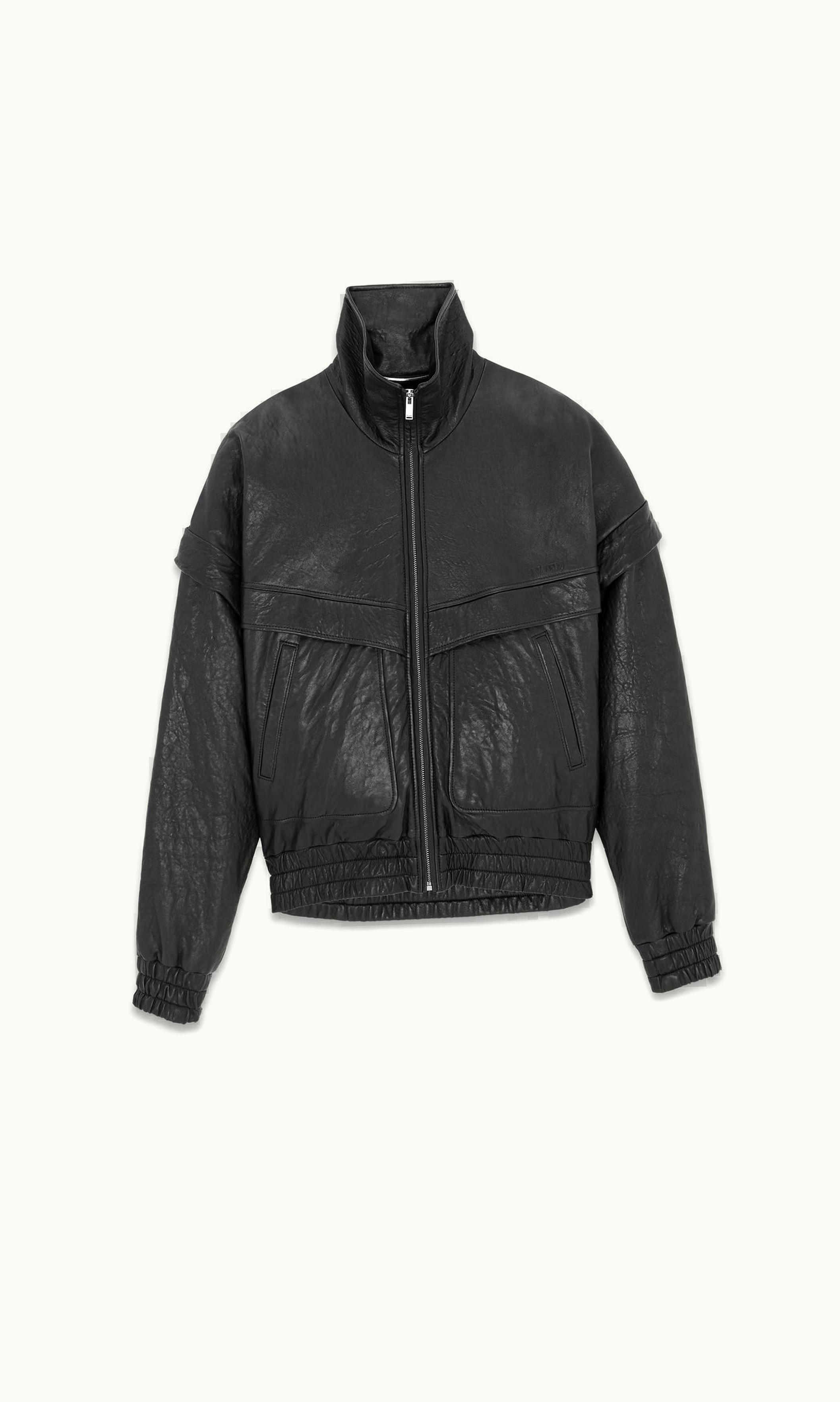 Saint Laurent Saint Laurent Bomber Jacket In Grained Lambskin Black