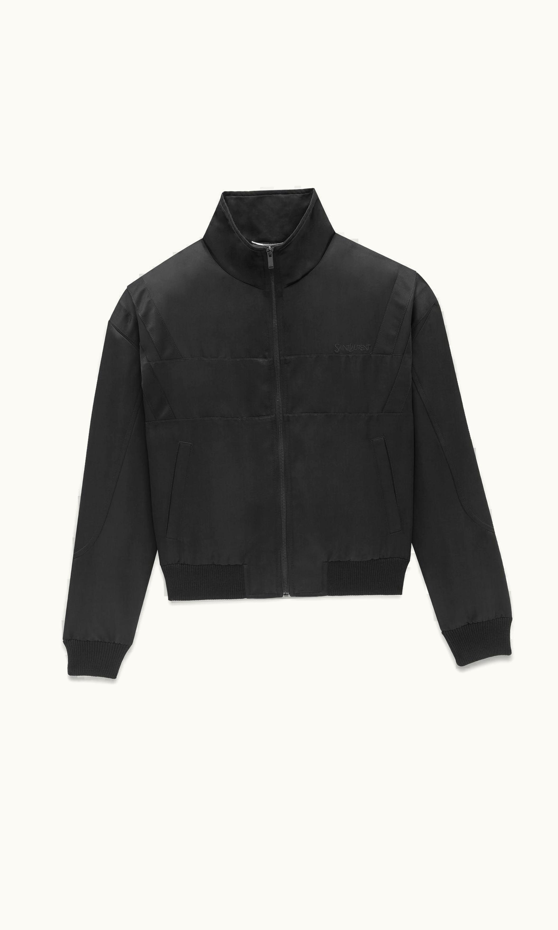Saint Laurent Saint Laurent Teddy Jacket In Satin Black