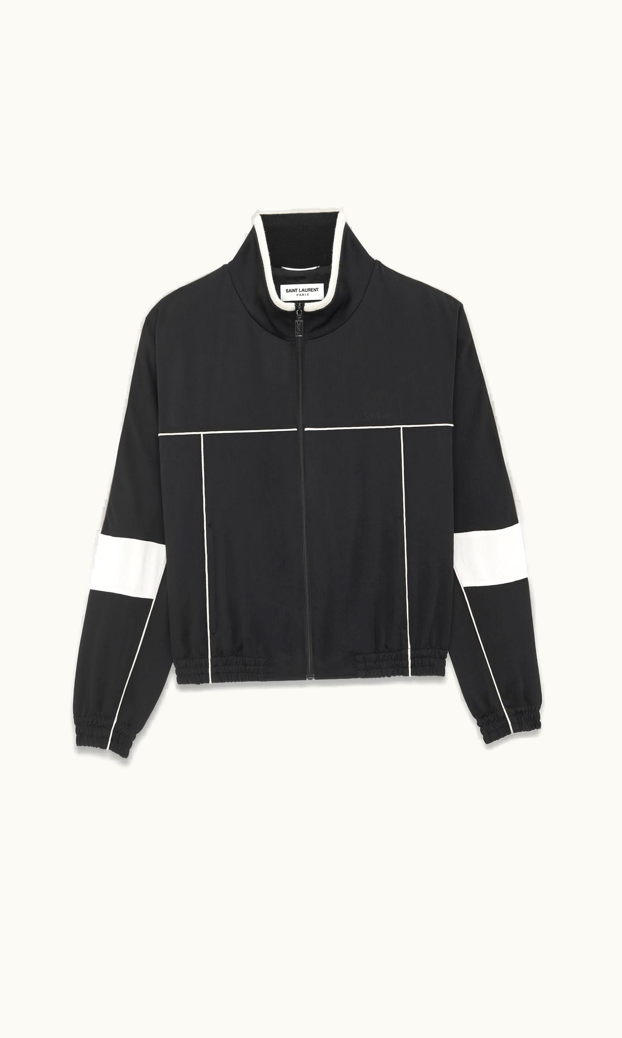 Saint Laurent Saint Laurent Teddy Jacket In Satin Crepe Black