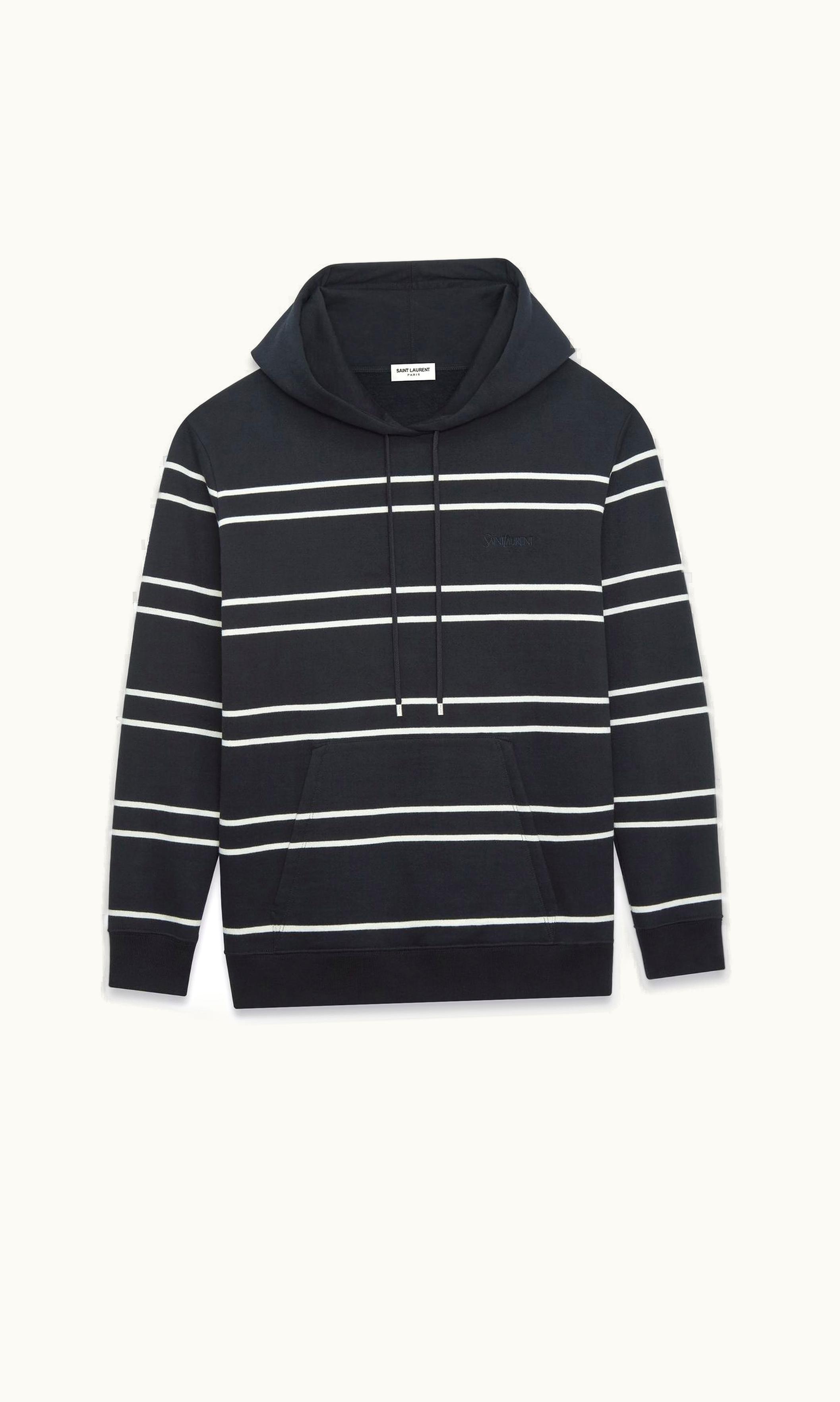 Saint Laurent Saint Laurent Striped Hoodie Noir Naturel