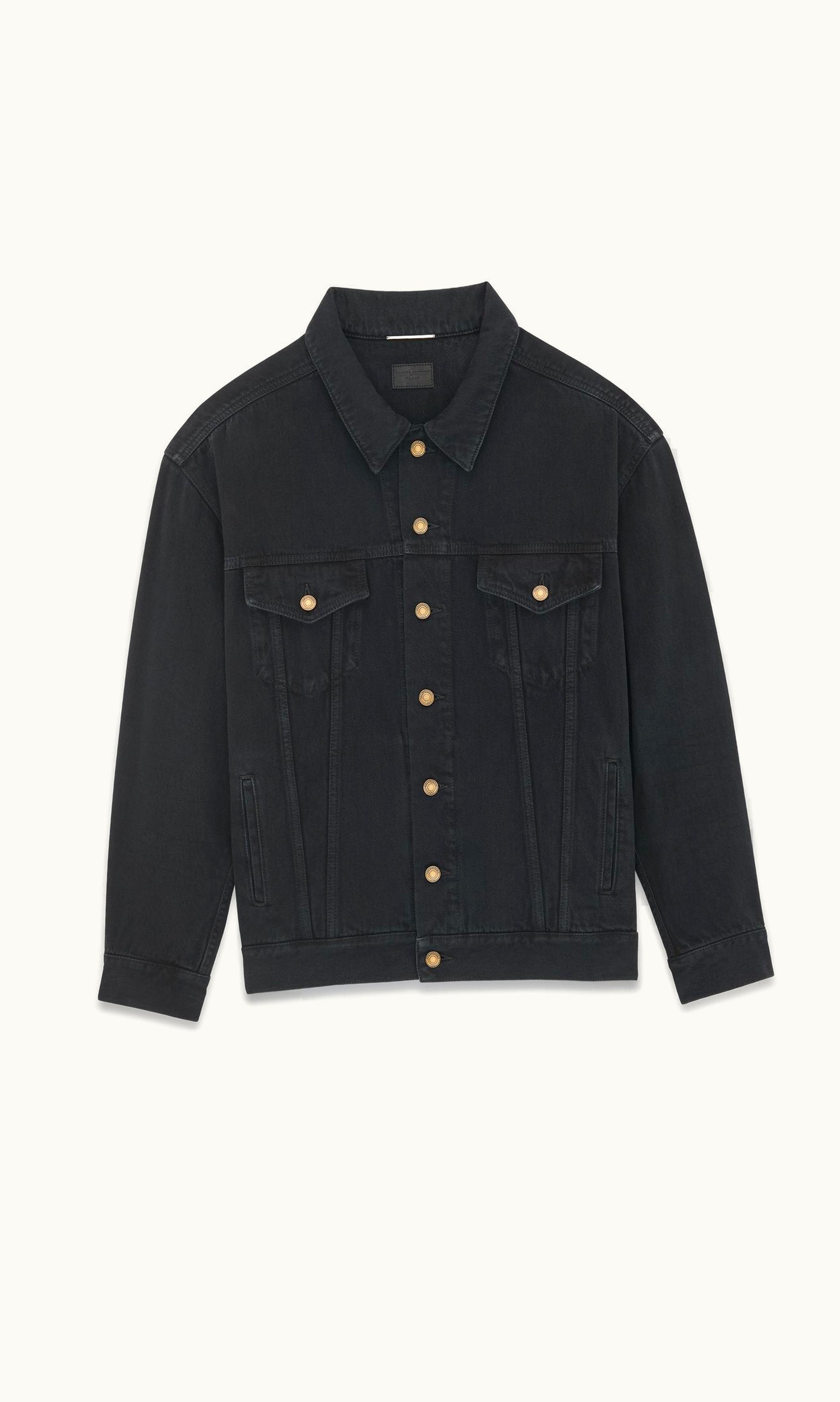 Saint Laurent Saint Laurent Oversized Jacket In Carbon Black Denim Black
