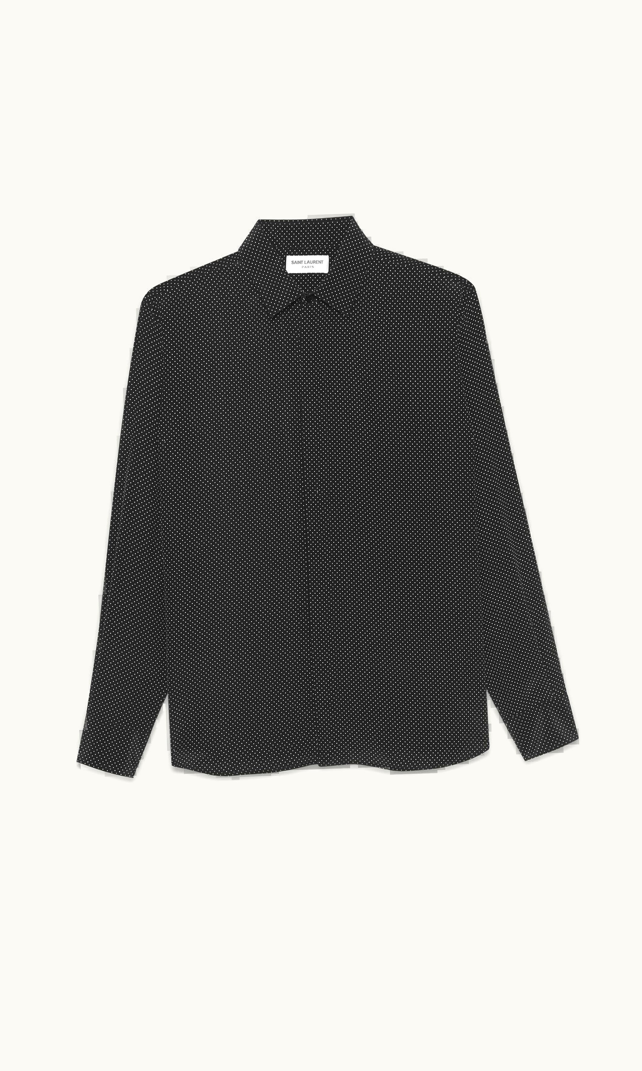Saint Laurent Saint Laurent Shirt In Dotted Crepe De Chine Black BLACK