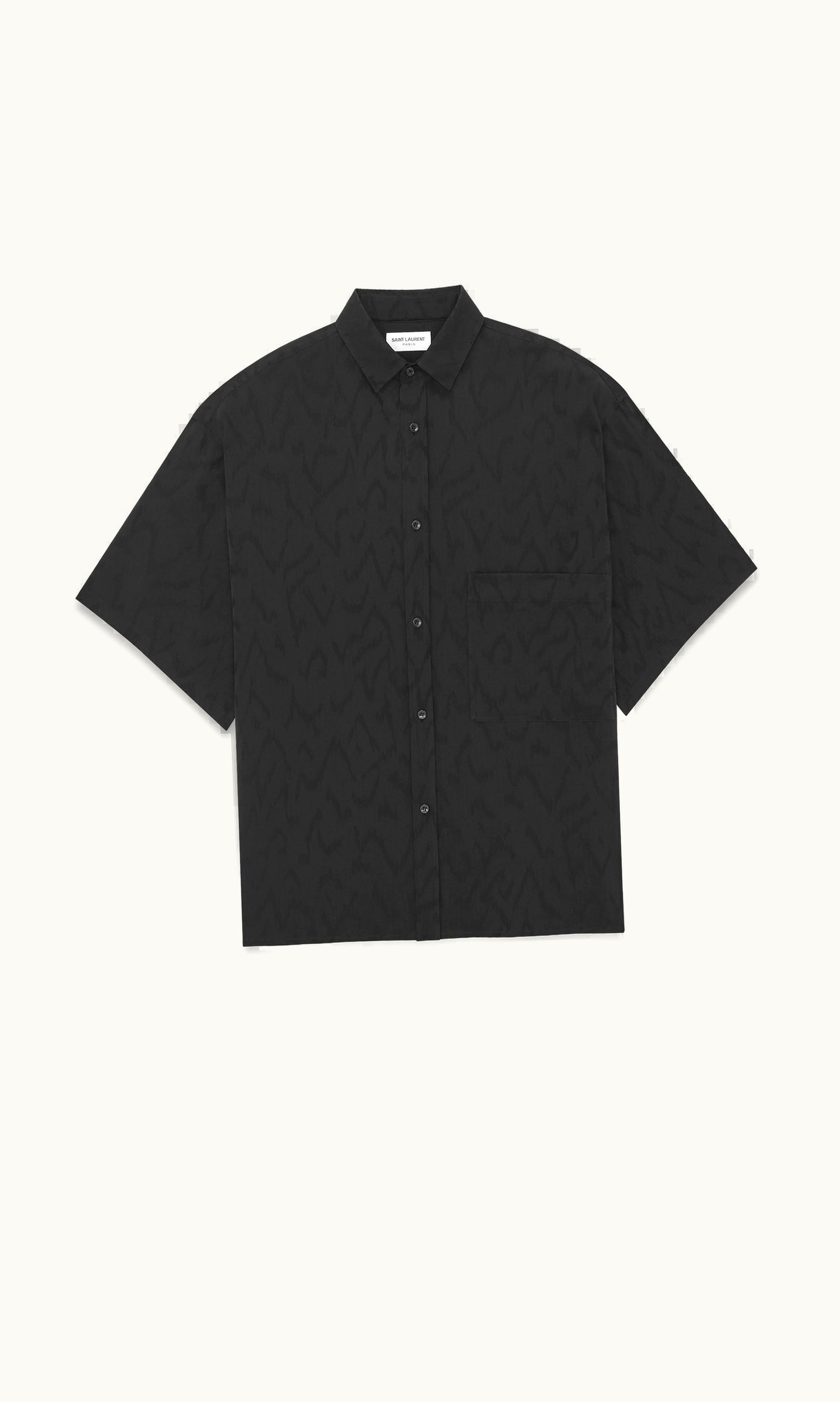Saint Laurent Saint Laurent Oversize Shirt In Matte And Shiny Silk Black