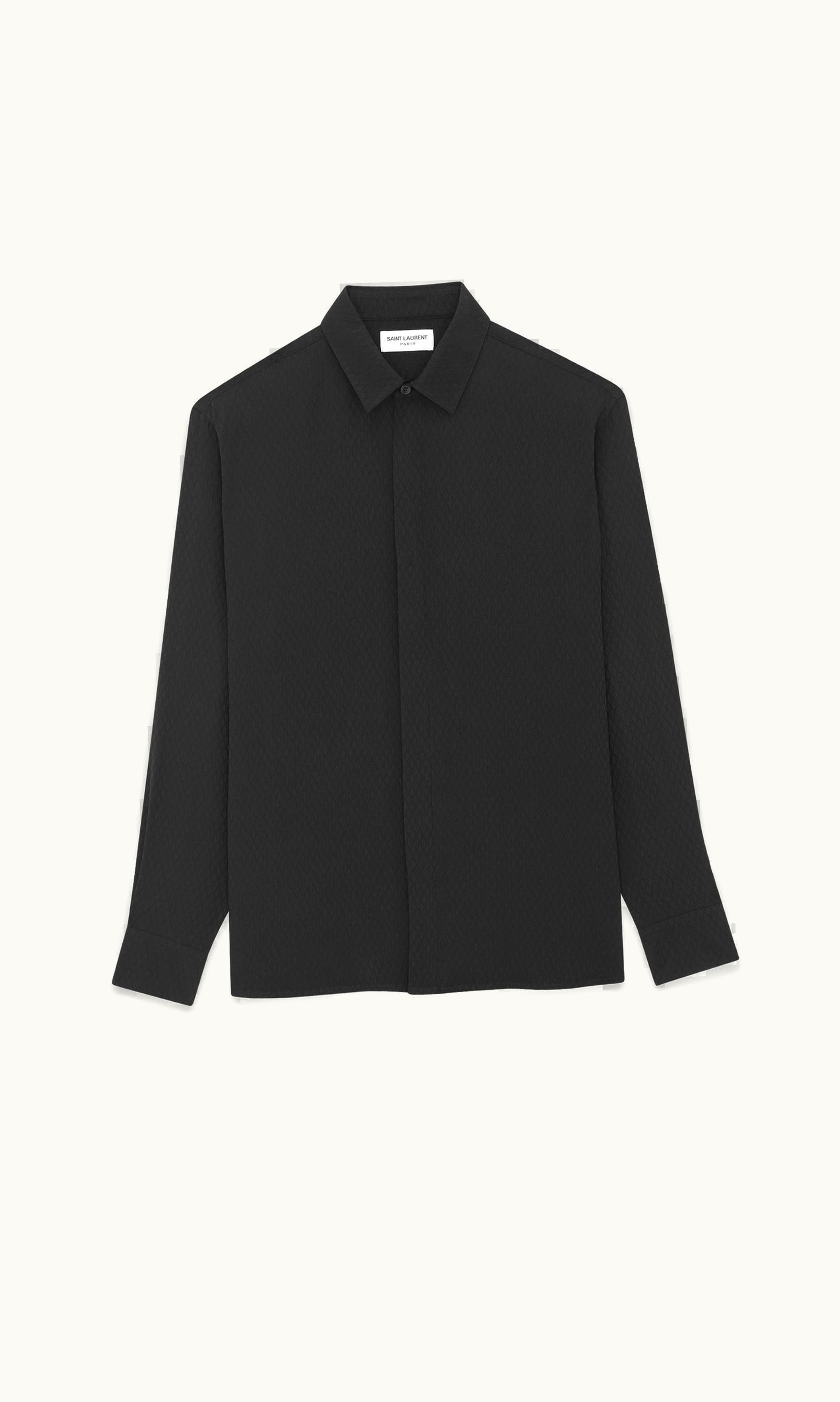 Saint Laurent Saint Laurent Shirt In Matte And Shiny Silk Black BLACK