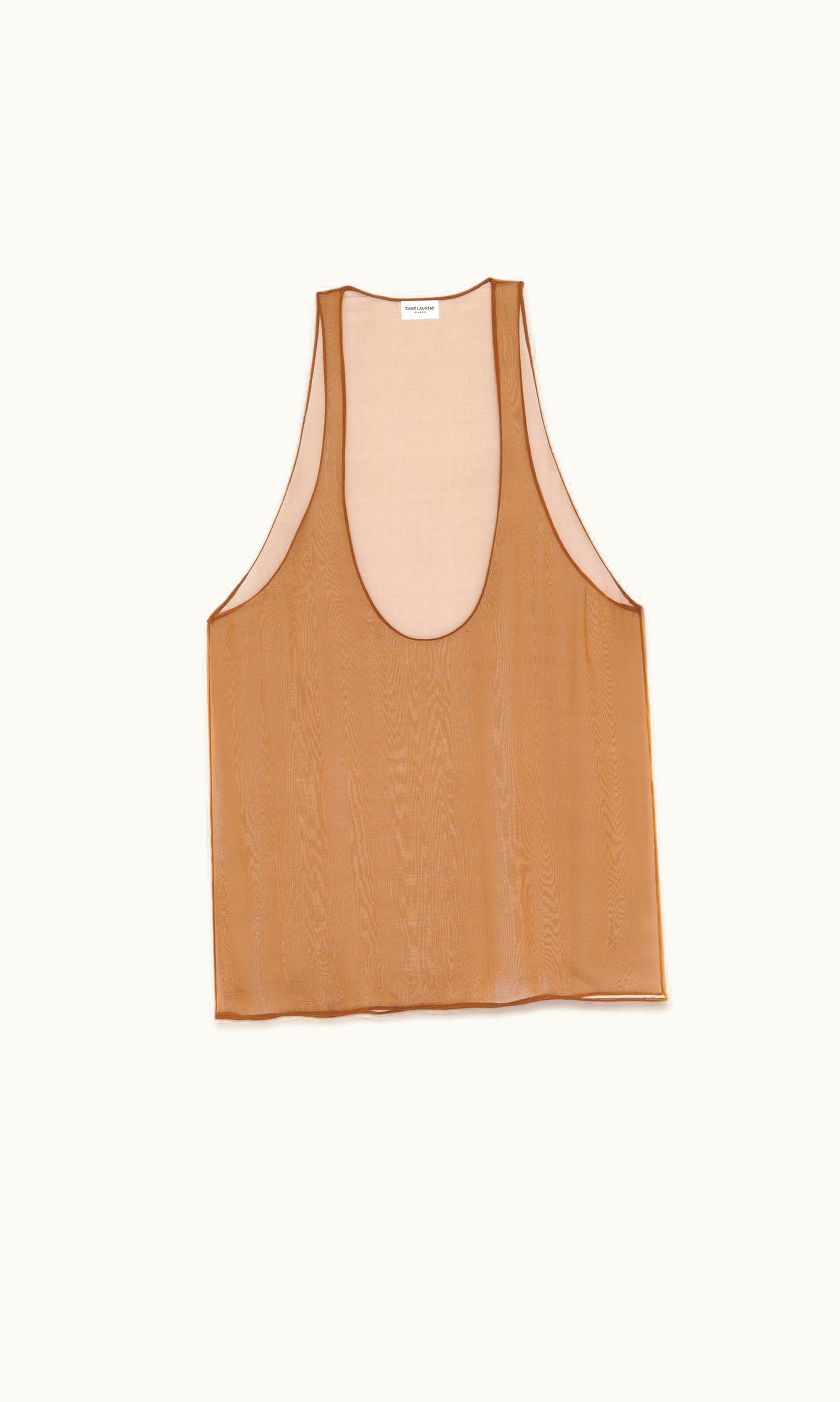 Saint Laurent Saint Laurent Tank Top In Silk Muslin Ocre OCRE