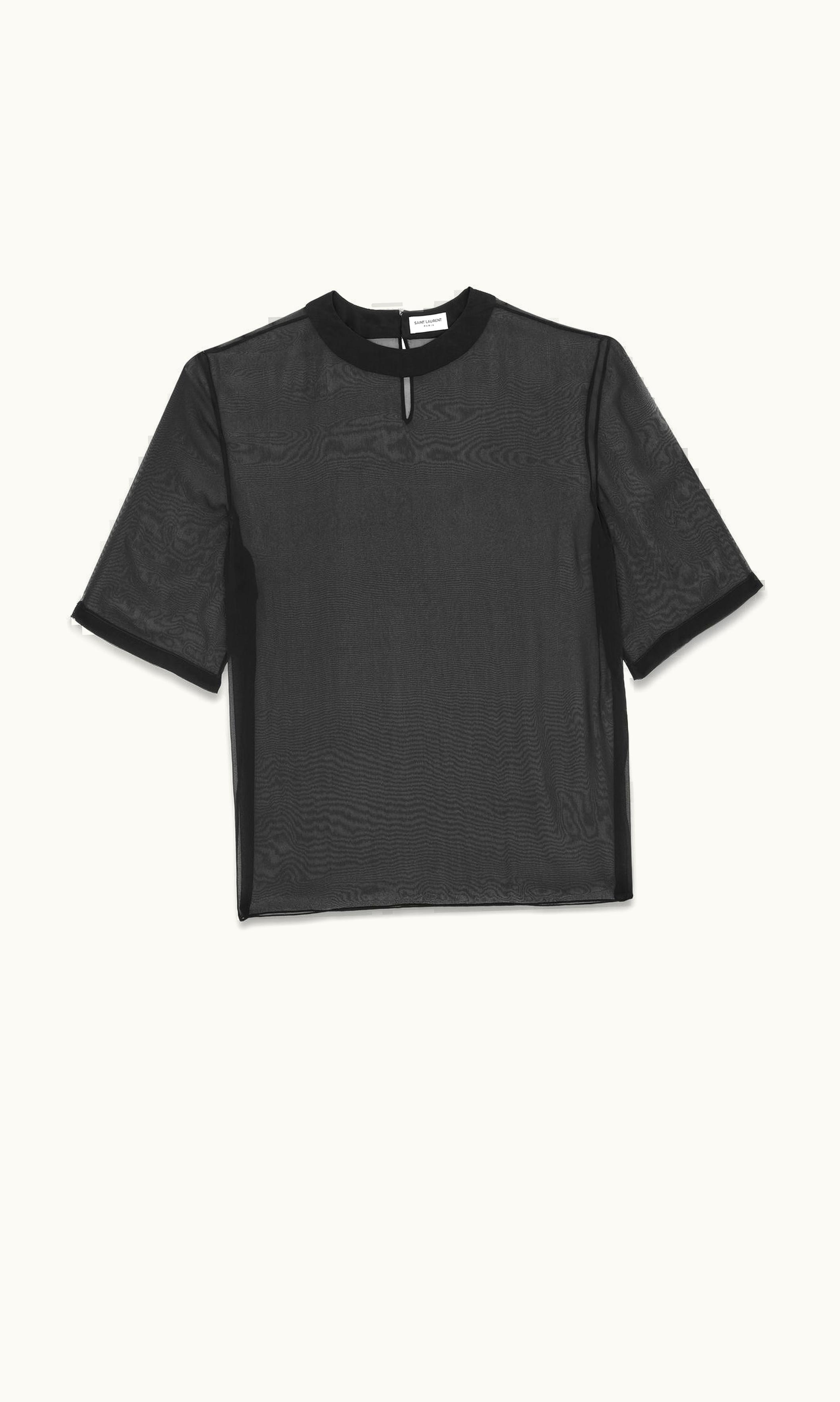 Saint Laurent Saint Laurent T-Shirt In Silk Muslin Crepe Black