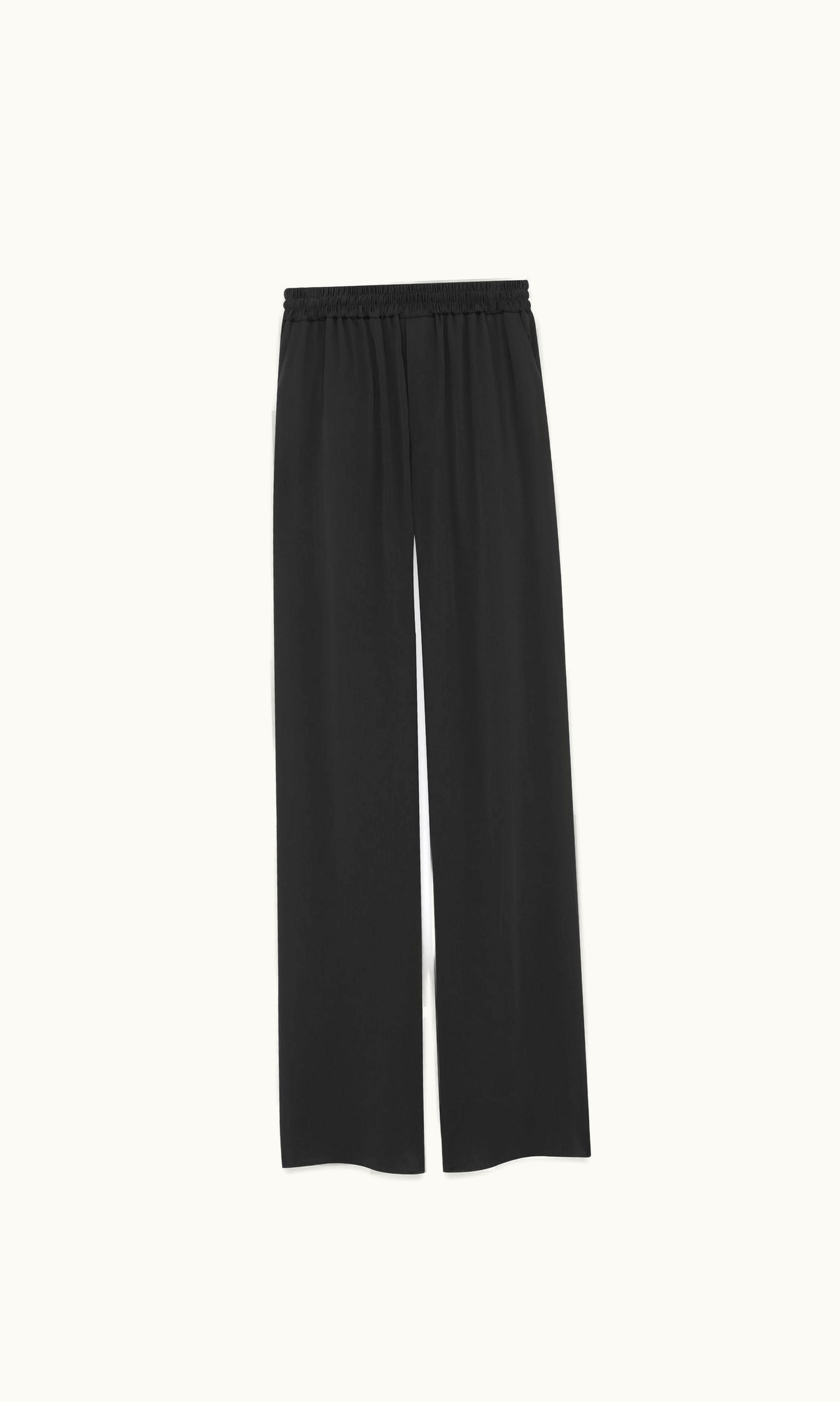 Saint Laurent Saint Laurent Flared Sweatpants In Satin Crepe Black