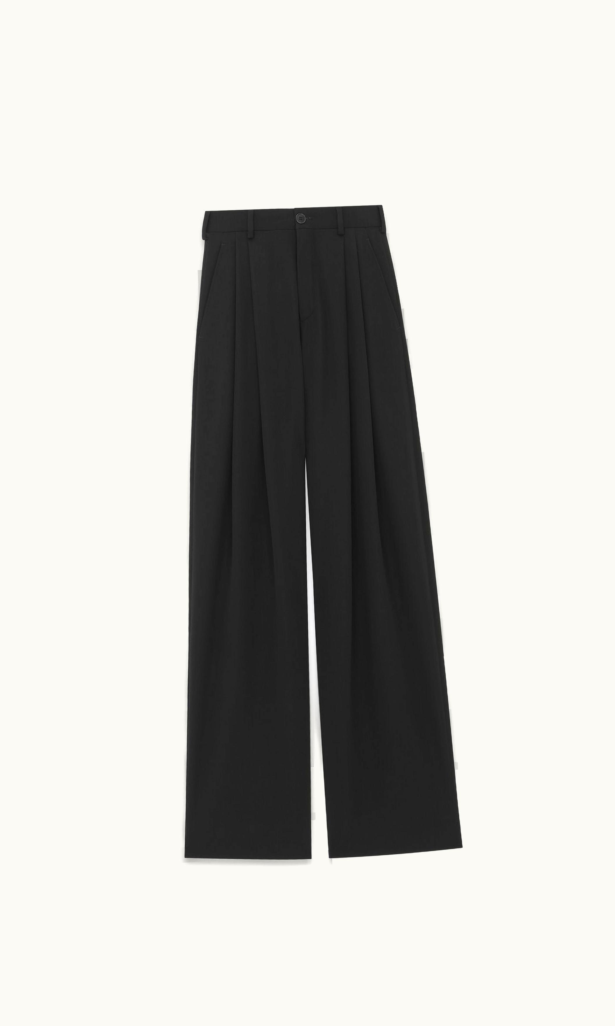 Saint Laurent Saint Laurent Wide-Leg Pants In Wool Gabardine Black