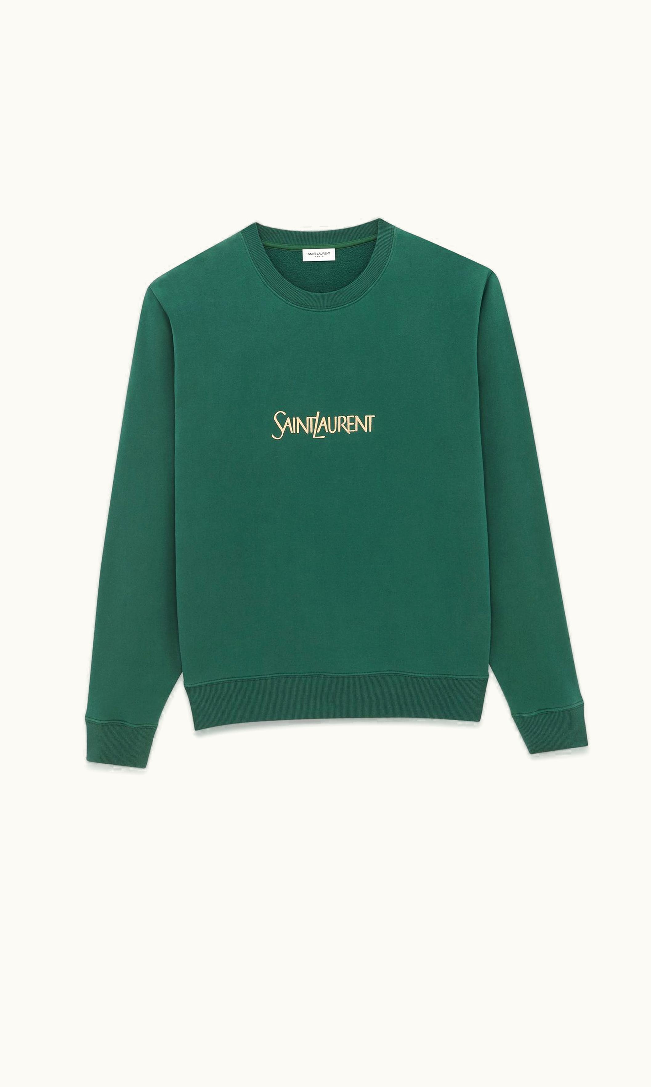 Saint Laurent Saint Laurent Sweatshirt Vert Et Naturel