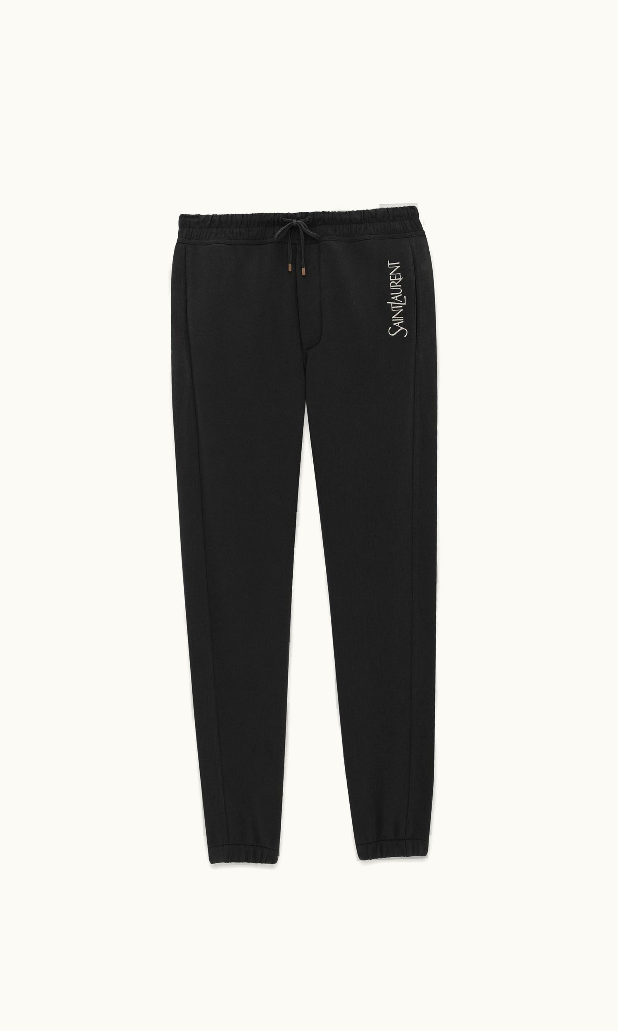 Saint Laurent Saint Laurent Sweatpants In Fleece Noir Et Naturel