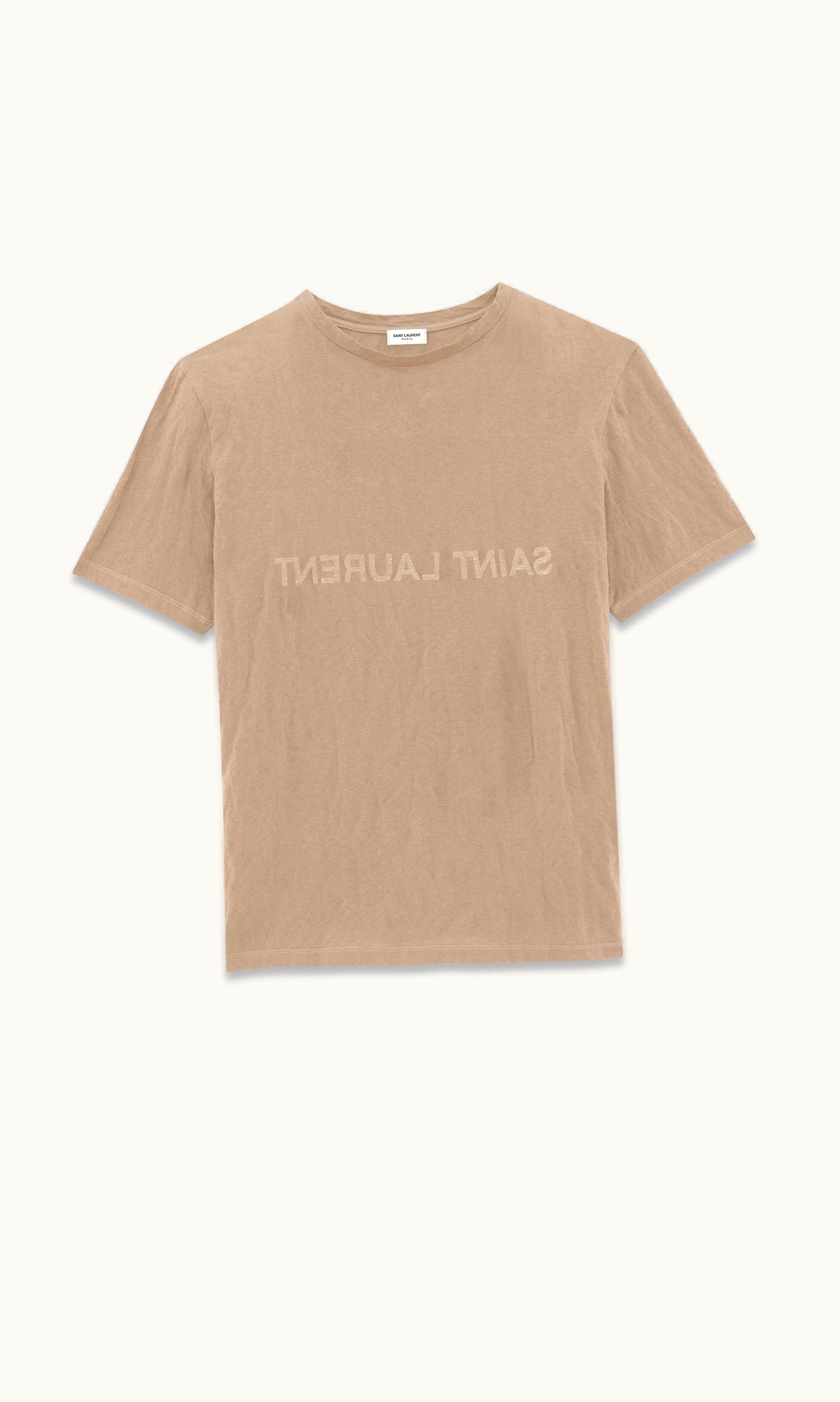 Saint Laurent Saint Laurent Reverse T-Shirt Taupe And Natural