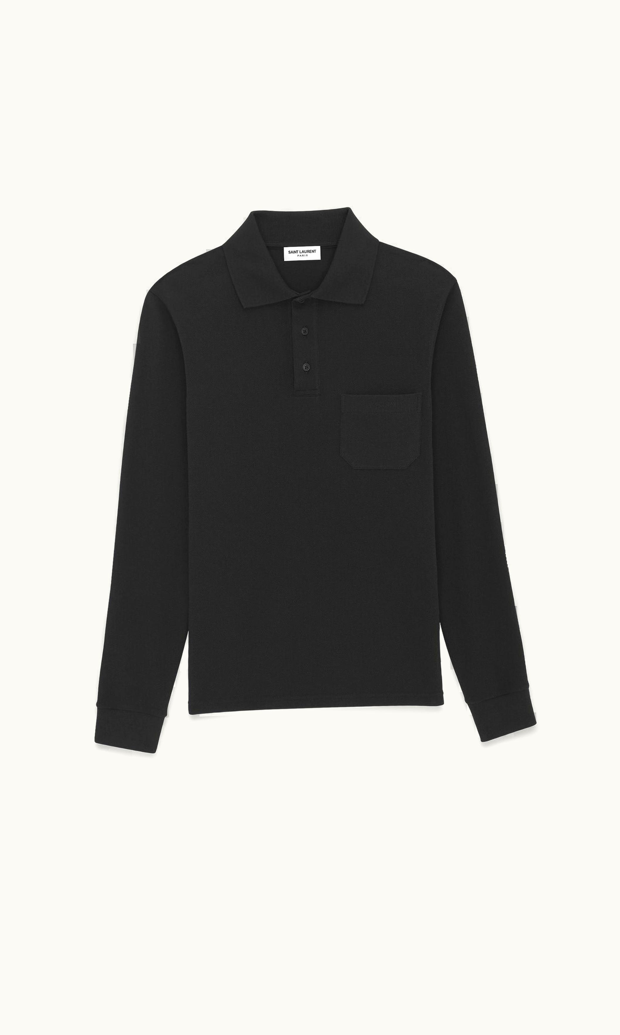 Saint Laurent Saint Laurent Polo Shirt In Cotton Piqué Black