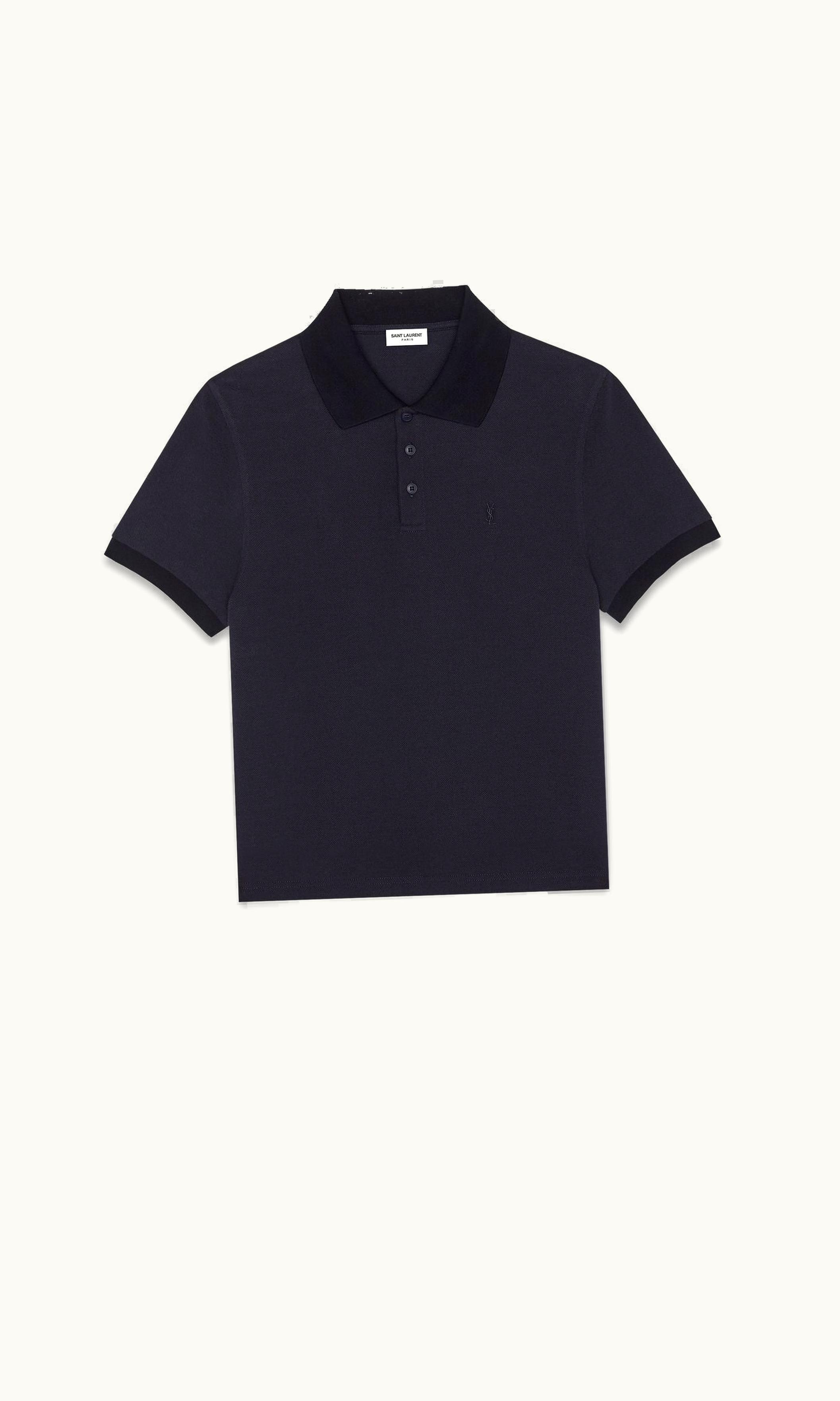 Saint Laurent Saint Laurent Cassandre Polo Shirt In Cotton Piqué Navy