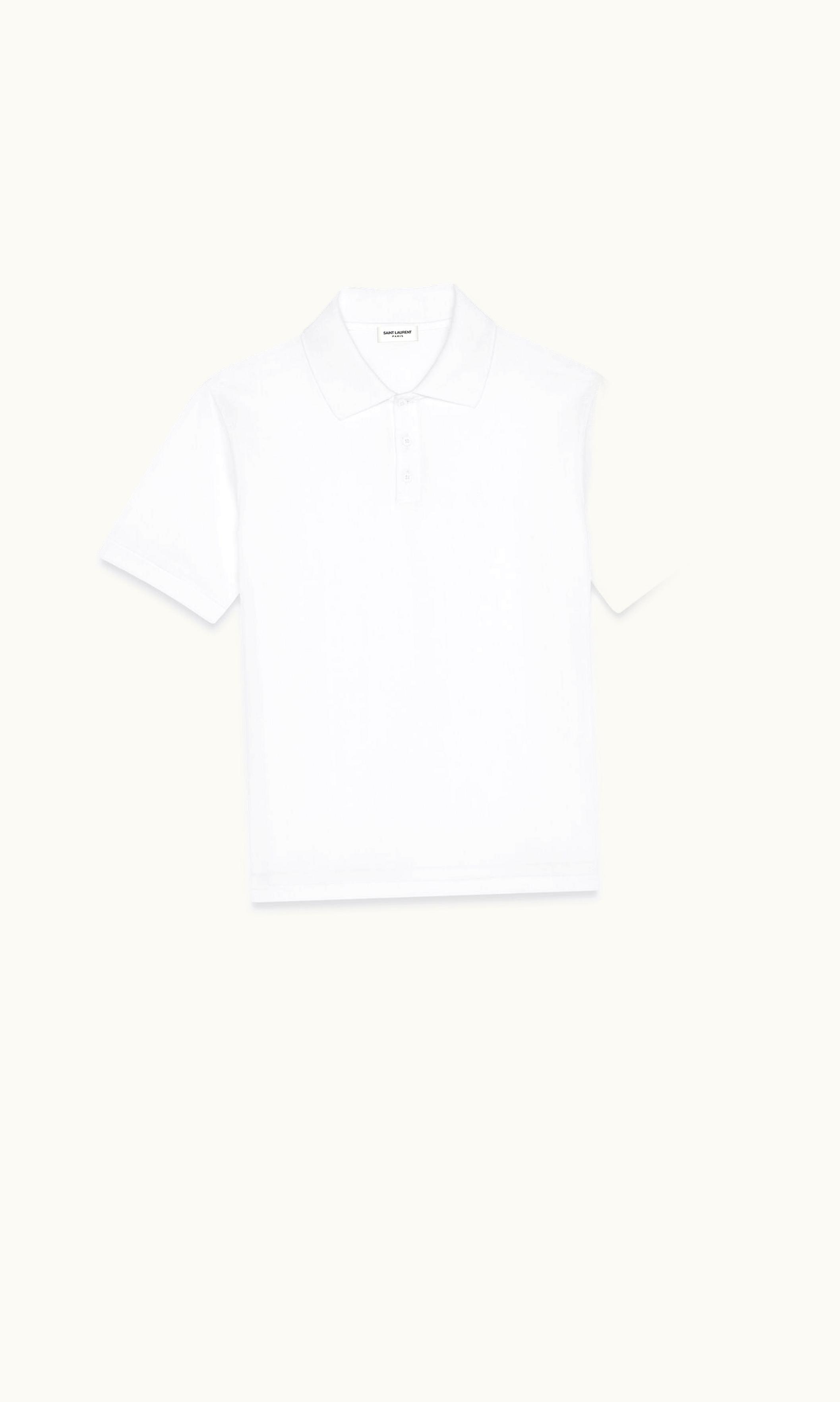 Saint Laurent Saint Laurent Cassandre Polo Shirt In Cotton Piqué White