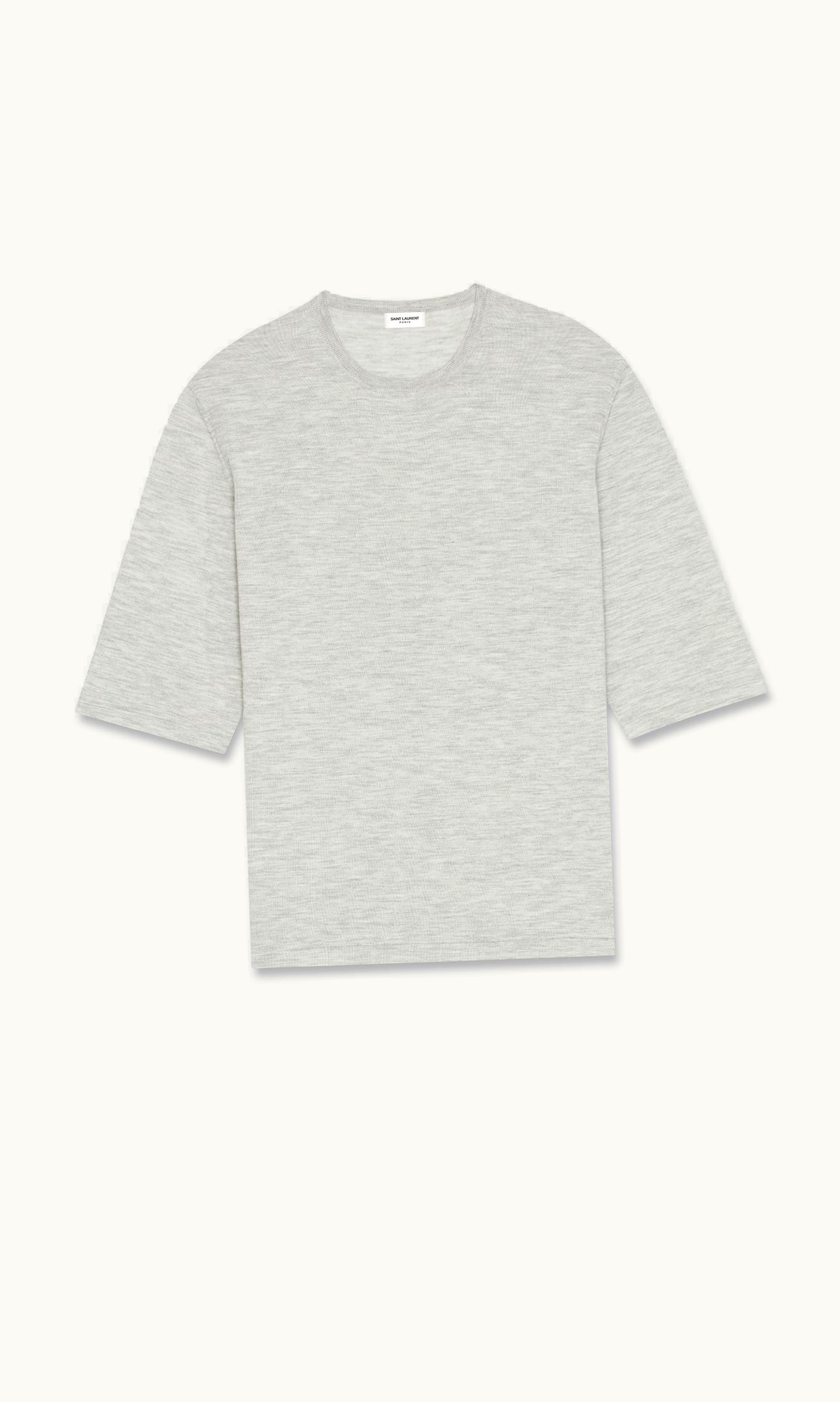 Saint Laurent Saint Laurent Top In Cashmere, Wool And Silk Gris Chine