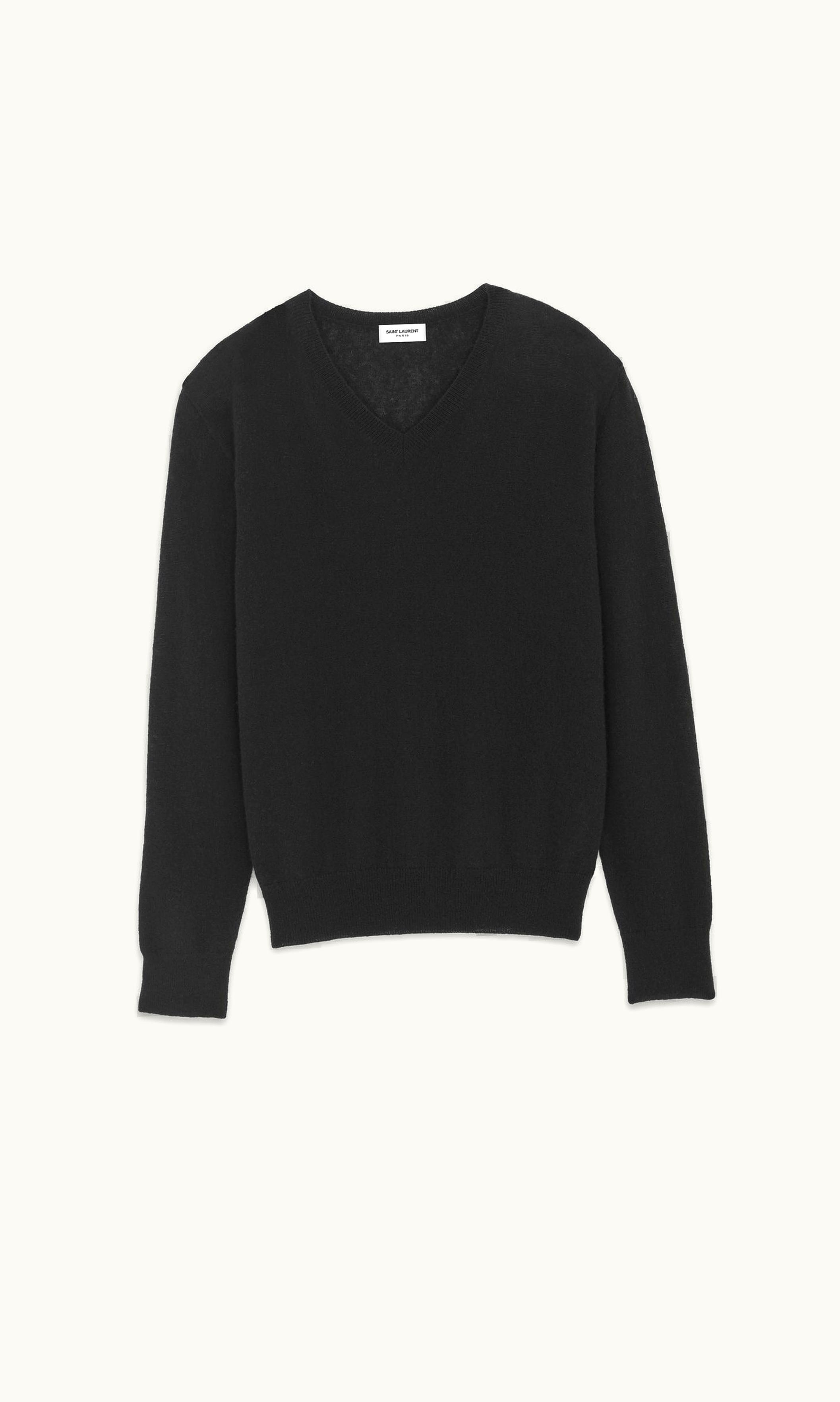 Saint Laurent Saint Laurent V-Neck Sweater In Cashmere And Silk Black 779762Y76LZ1000