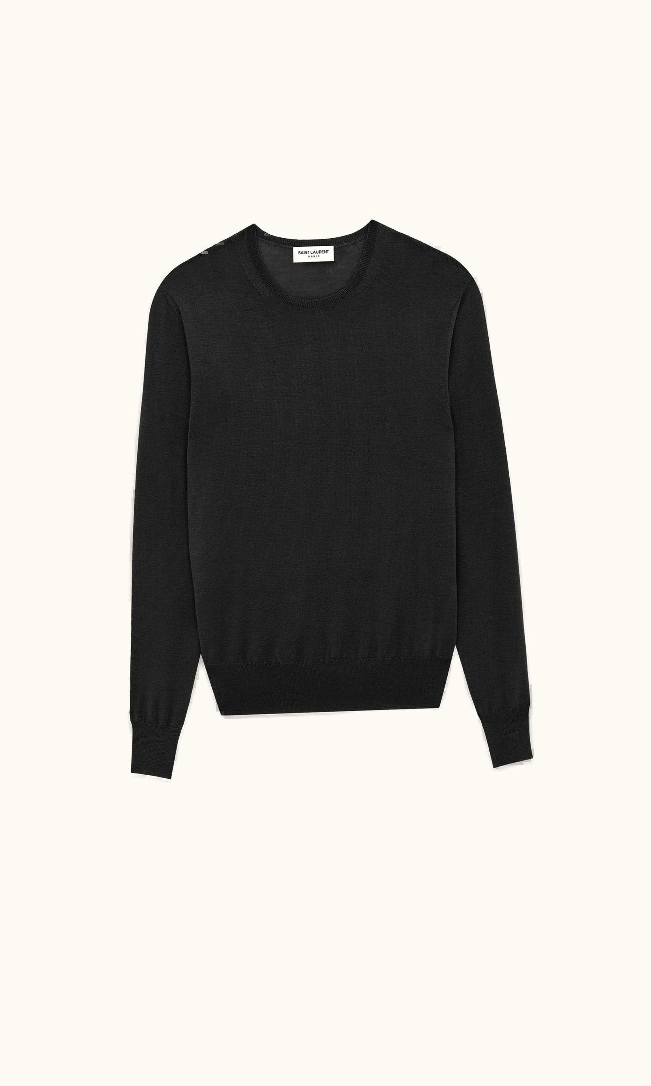 Saint Laurent Saint Laurent Crewneck Sweater In Cashmere, Wool And Silk Black