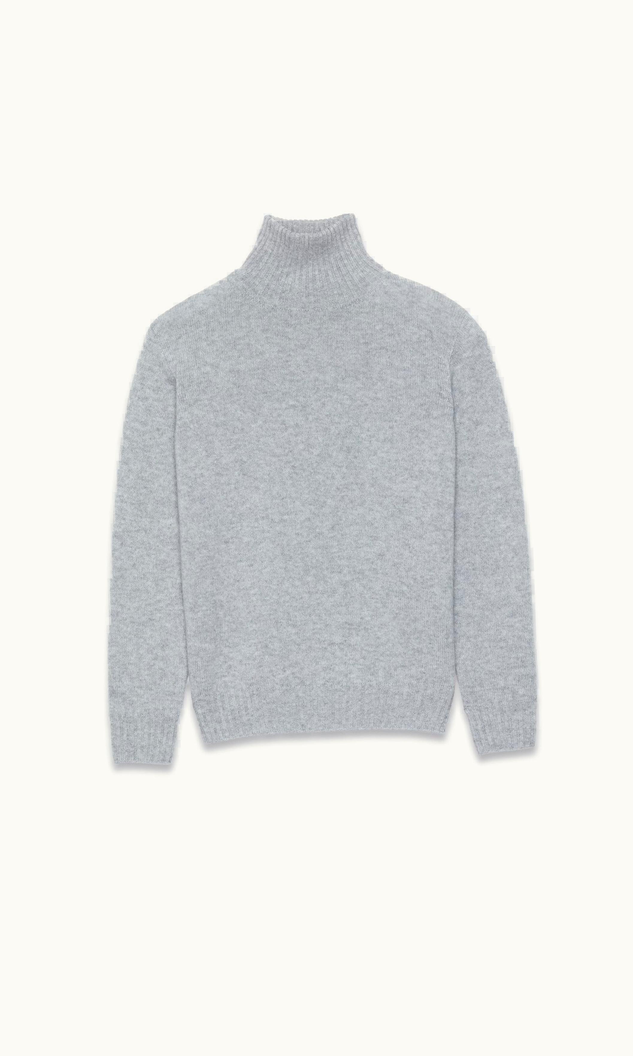Saint Laurent Saint Laurent Turtleneck Sweater In Cashmere Gris Chine