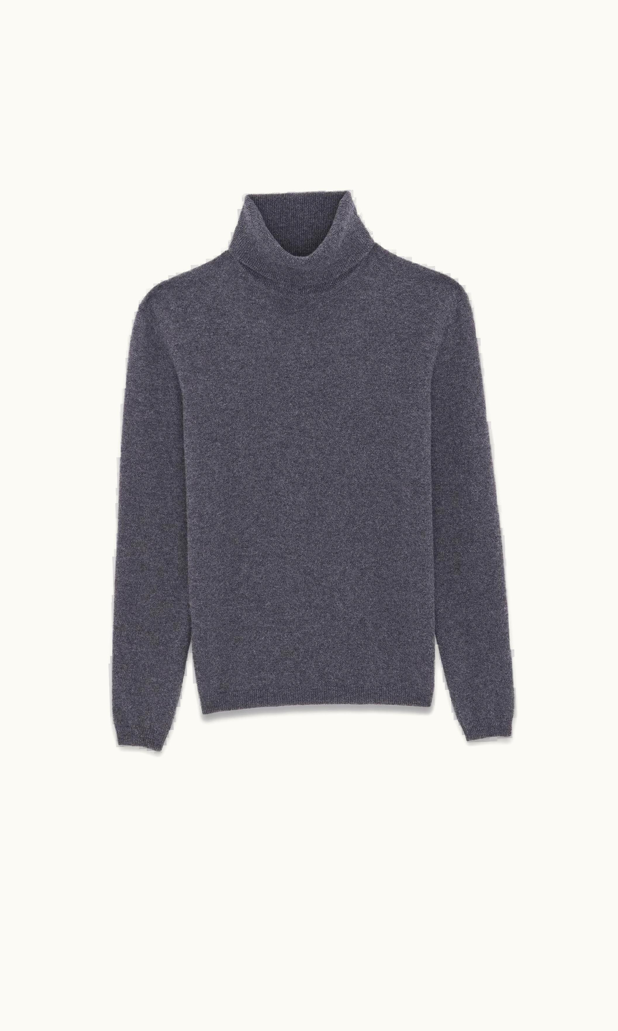 Saint Laurent Saint Laurent Turtleneck Sweater In Cashmere Gris Chine GRIS CHINE