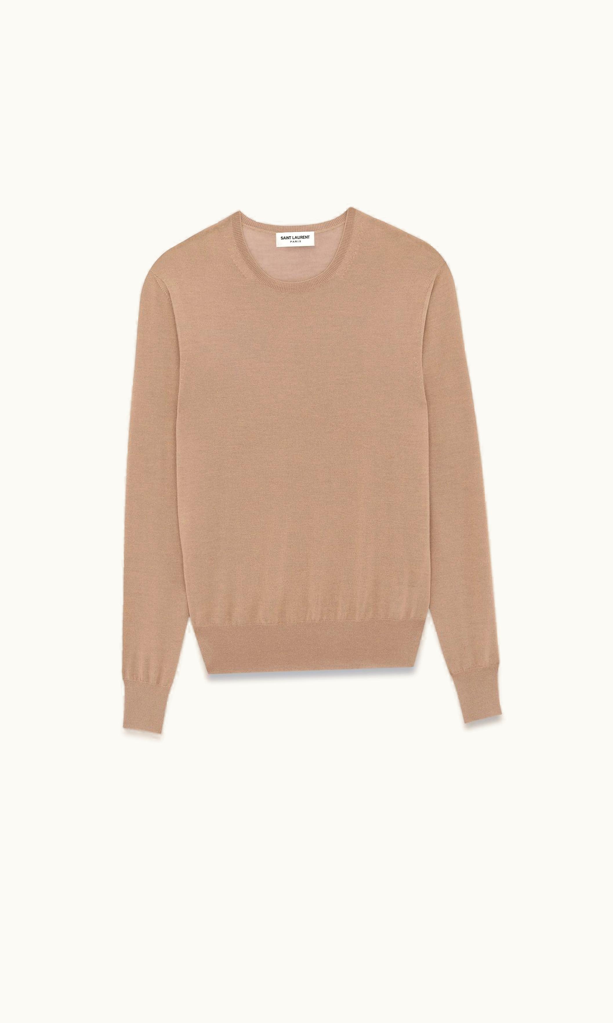 Saint Laurent Saint Laurent Sweater In Cashmere, Wool And Silk Camel Clair