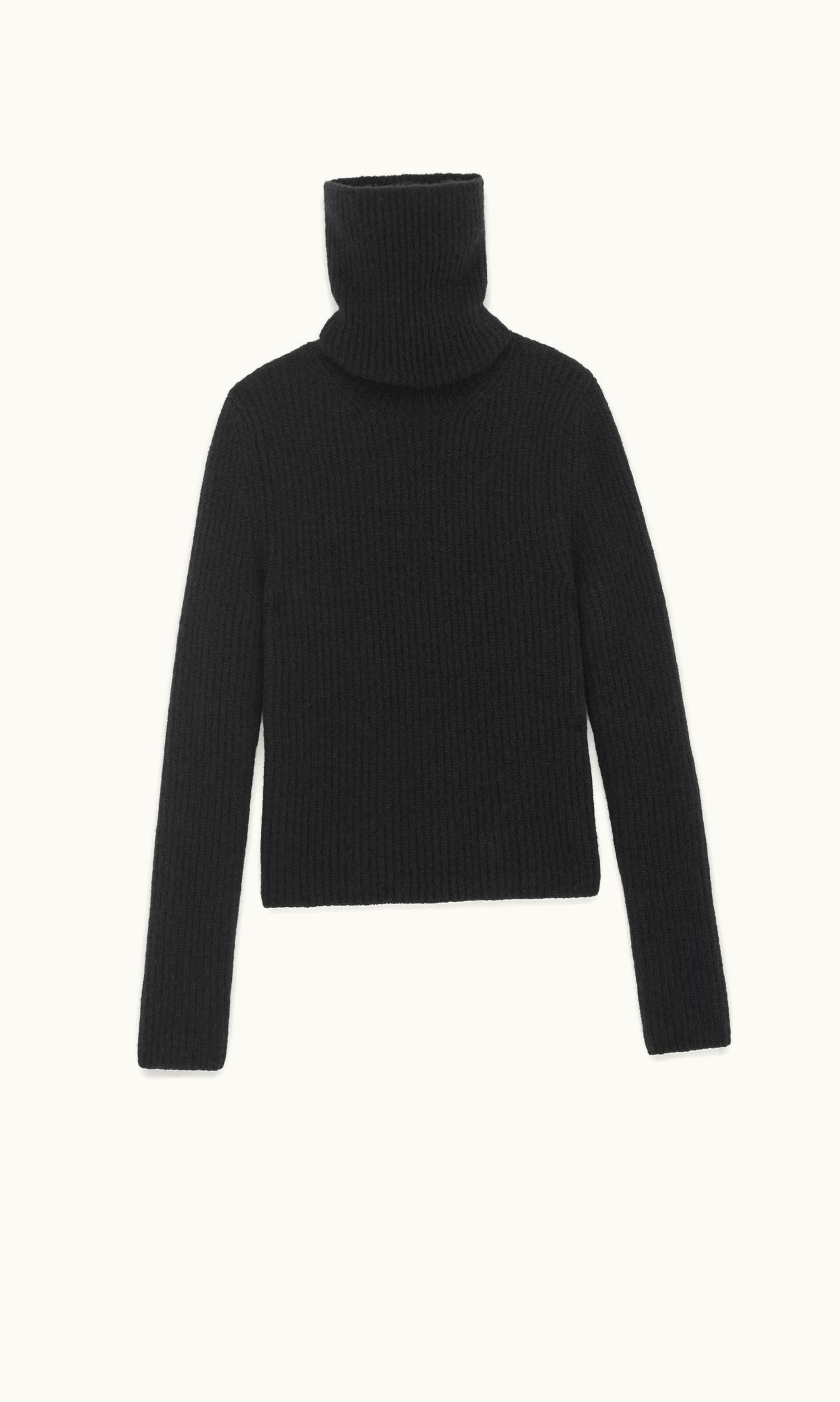 Saint Laurent Saint Laurent Turtleneck Sweater In Ribbed Alpaca Black