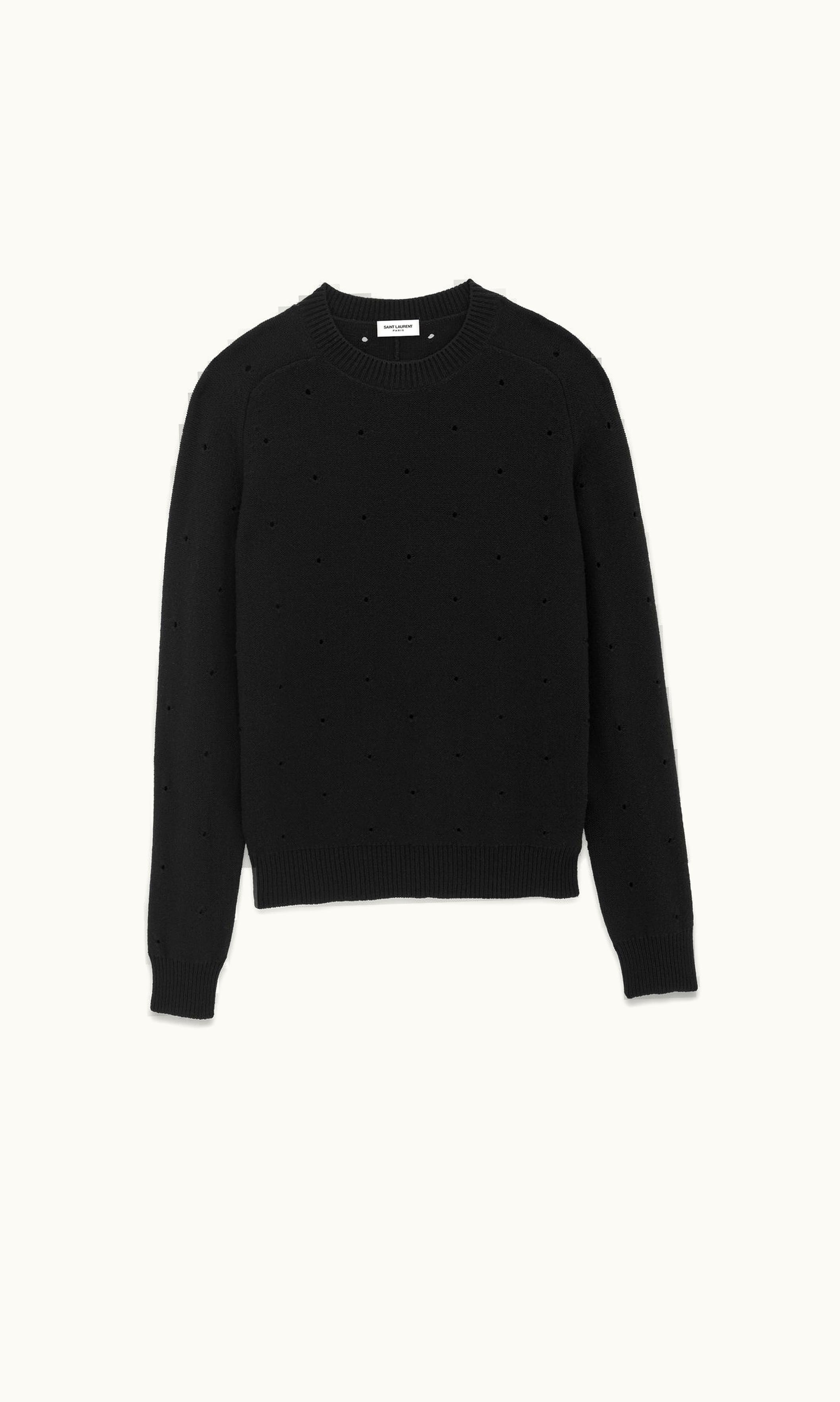 Saint Laurent Saint Laurent Sweater In Openwork Wool Black
