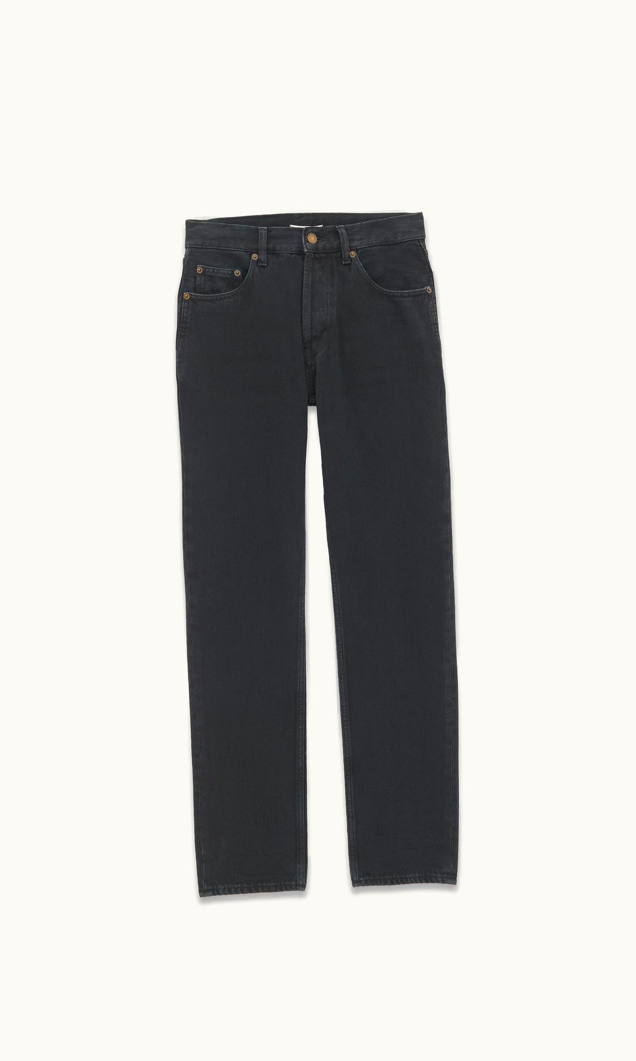 Saint Laurent Saint Laurent Straight-Leg Jeans In Spring Black Corduroy Spring Black
