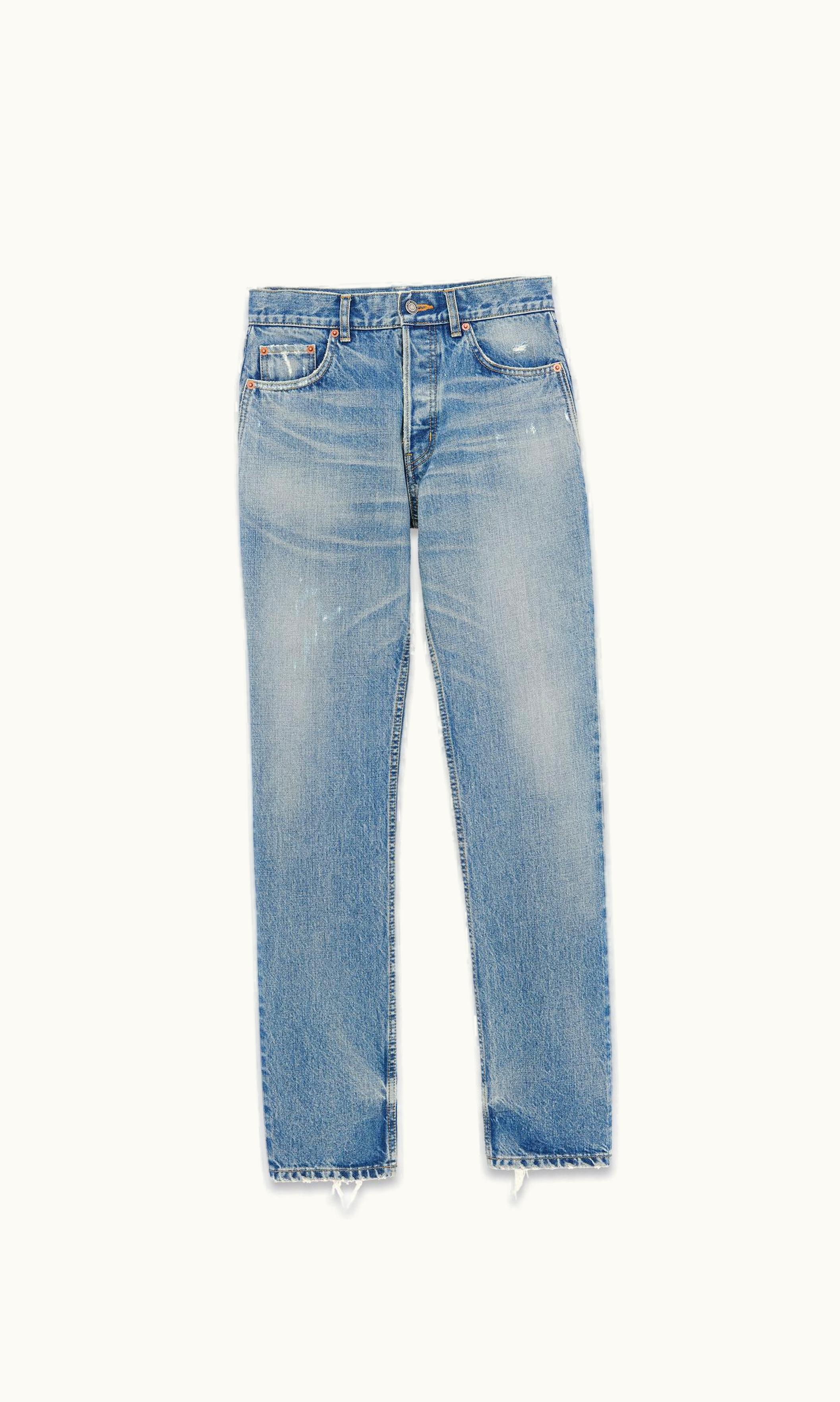Saint Laurent Saint Laurent Straight-Leg Jeans In Charlotte Blue Denim Charlotte Blue