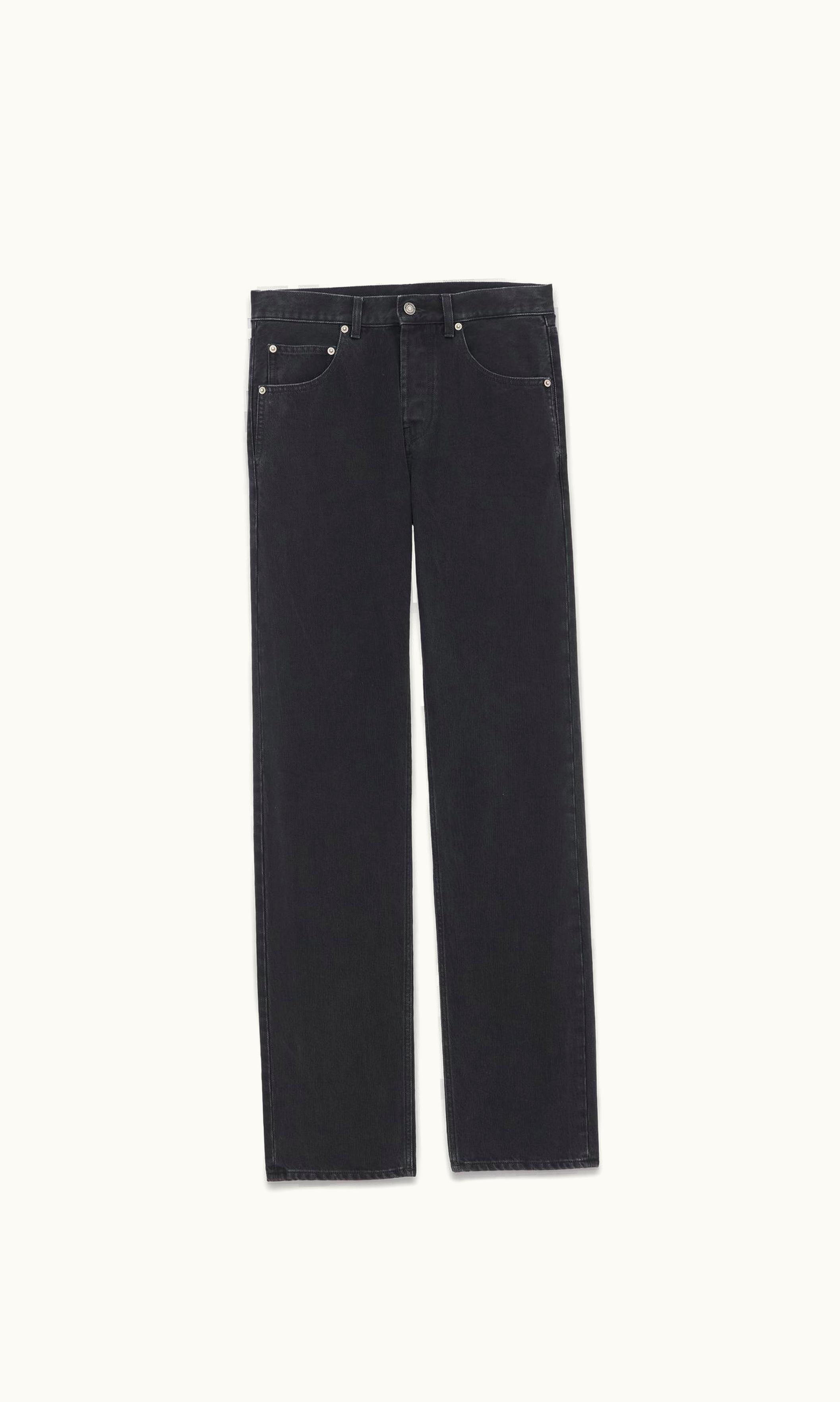 Saint Laurent Saint Laurent Long Baggy Jeans In Faded Black Denim Vintage Faded Black