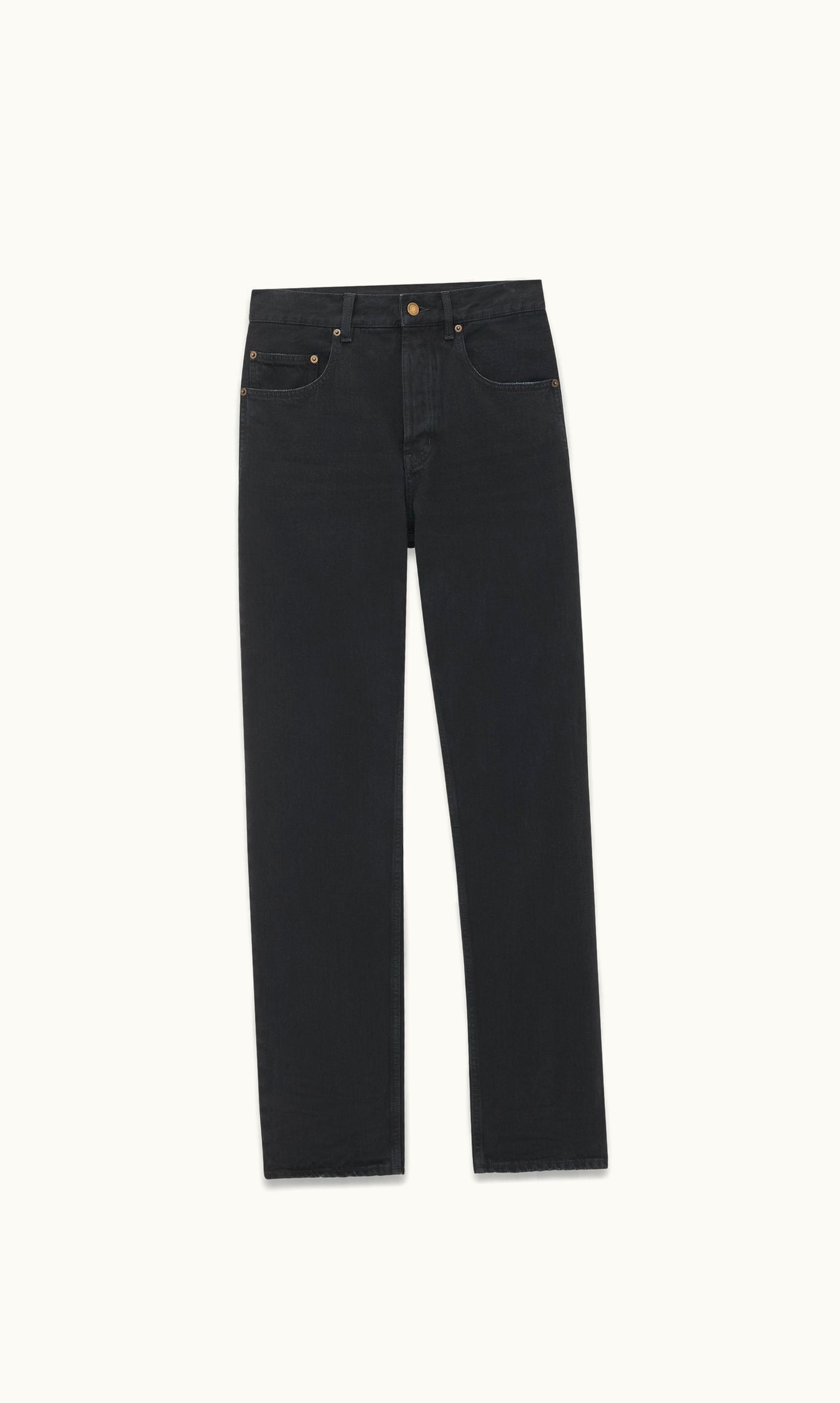 Saint Laurent Saint Laurent Long Extreme Baggy Jeans In Carbon Black Denim Black