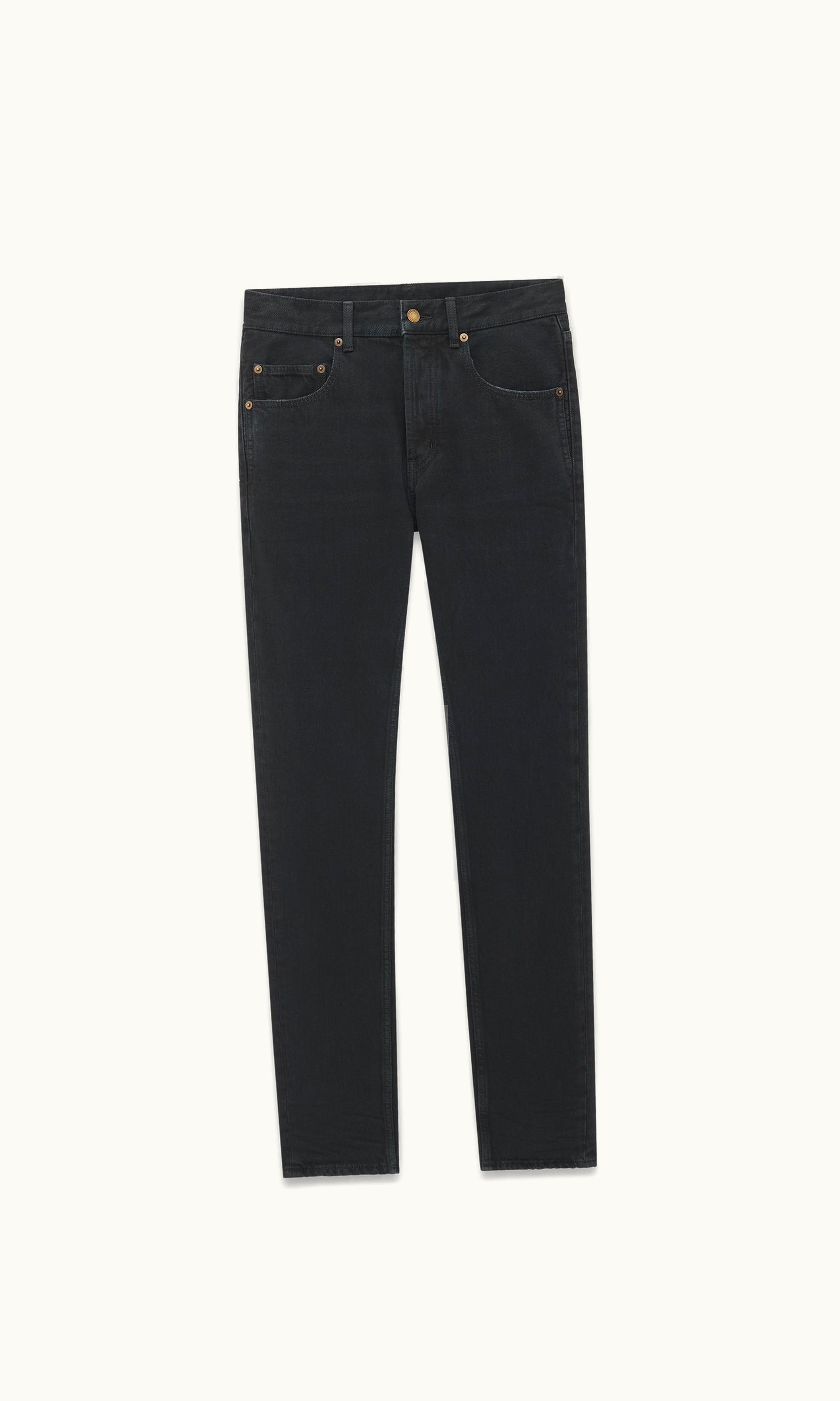 Saint Laurent Saint Laurent Baggy Jeans In Carbon Black Denim Black