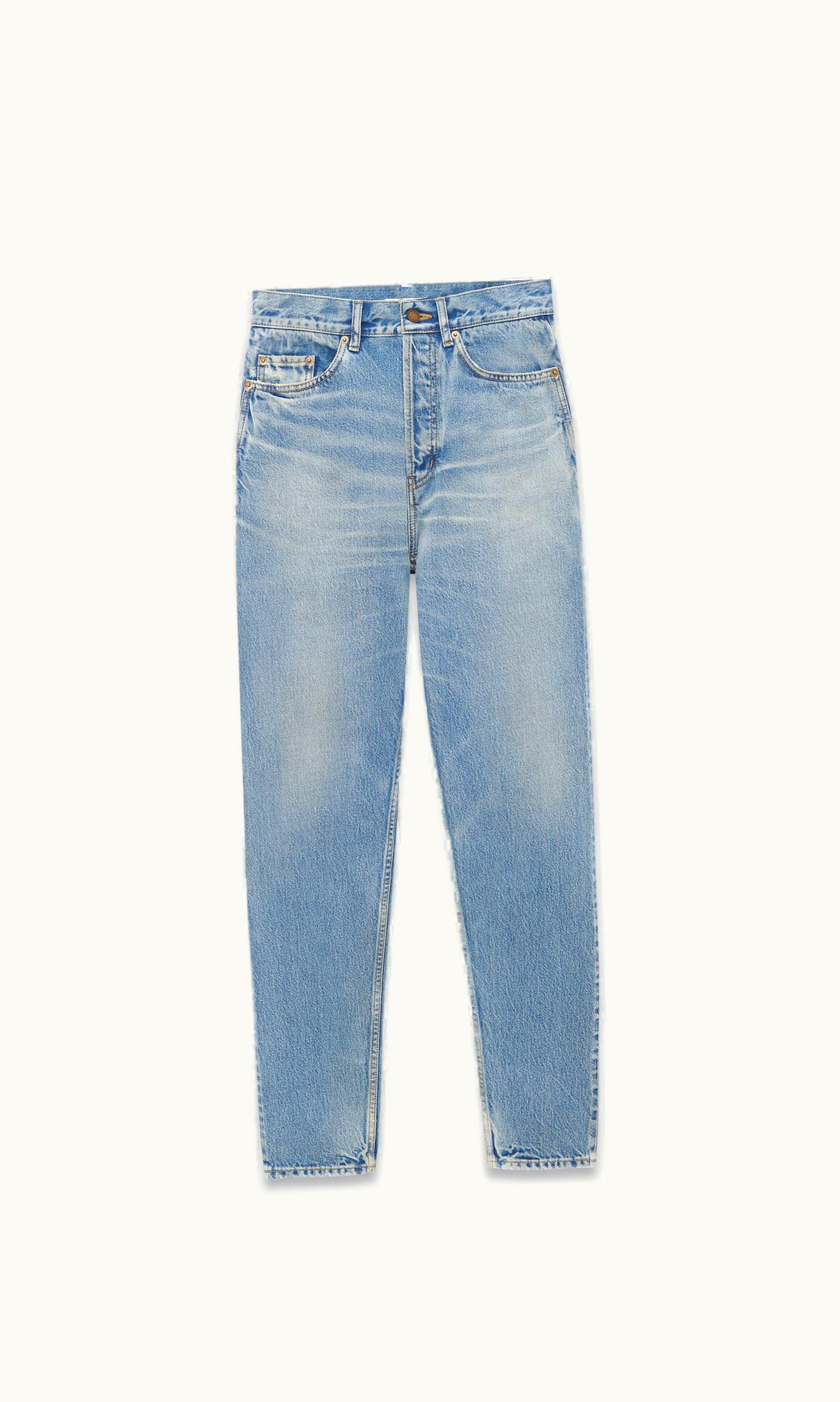 Saint Laurent Saint Laurent Cropped Jeans In Sunny Sky Blue Denim Sunny Sky Blue