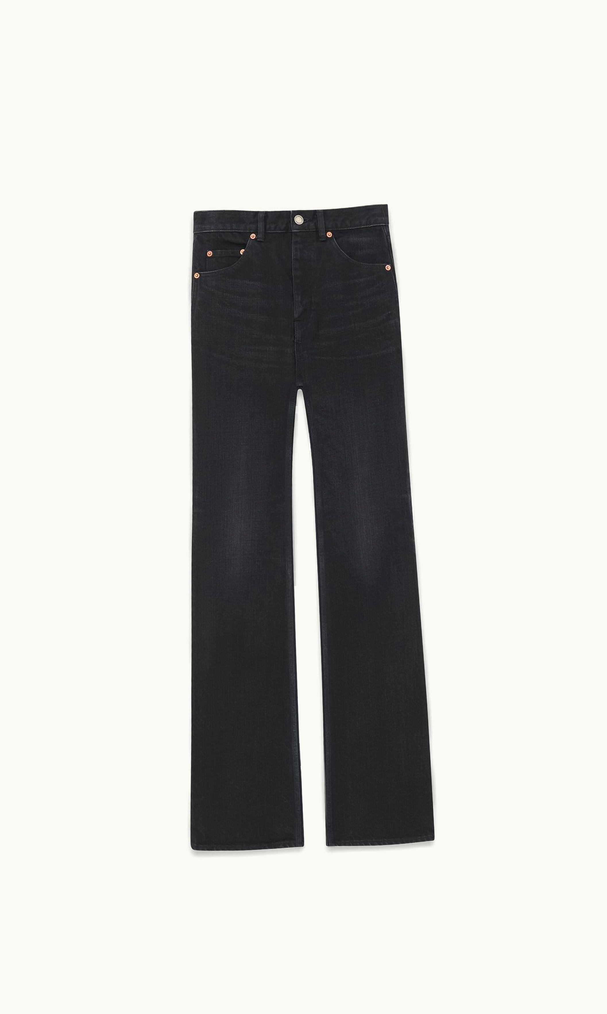 Saint Laurent Saint Laurent 70's Flared Jeans In Black Denim Osaka Black