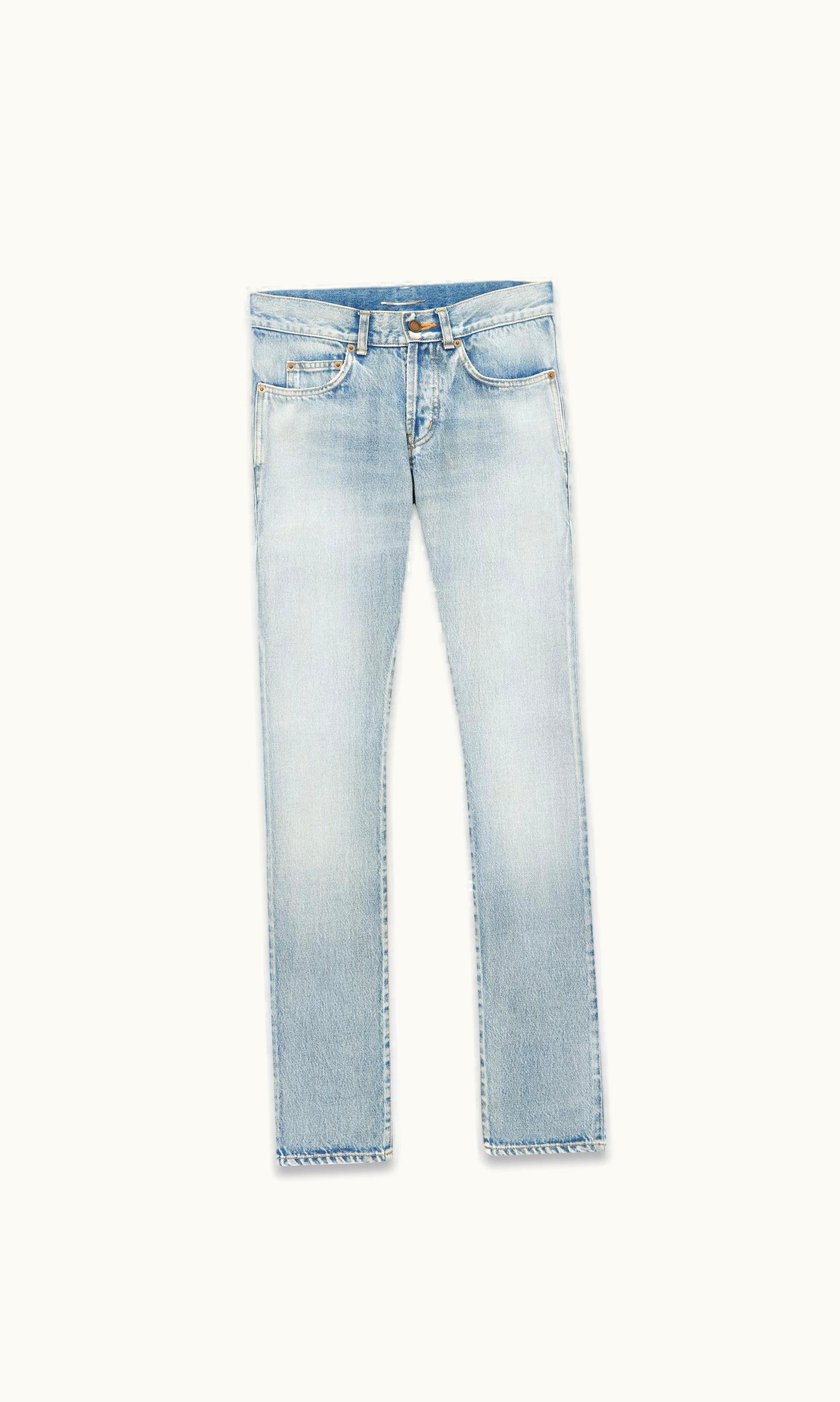 Saint Laurent Saint Laurent Slim-Fit Jeans In Santa Monica Blue Denim Neat Santa Monica