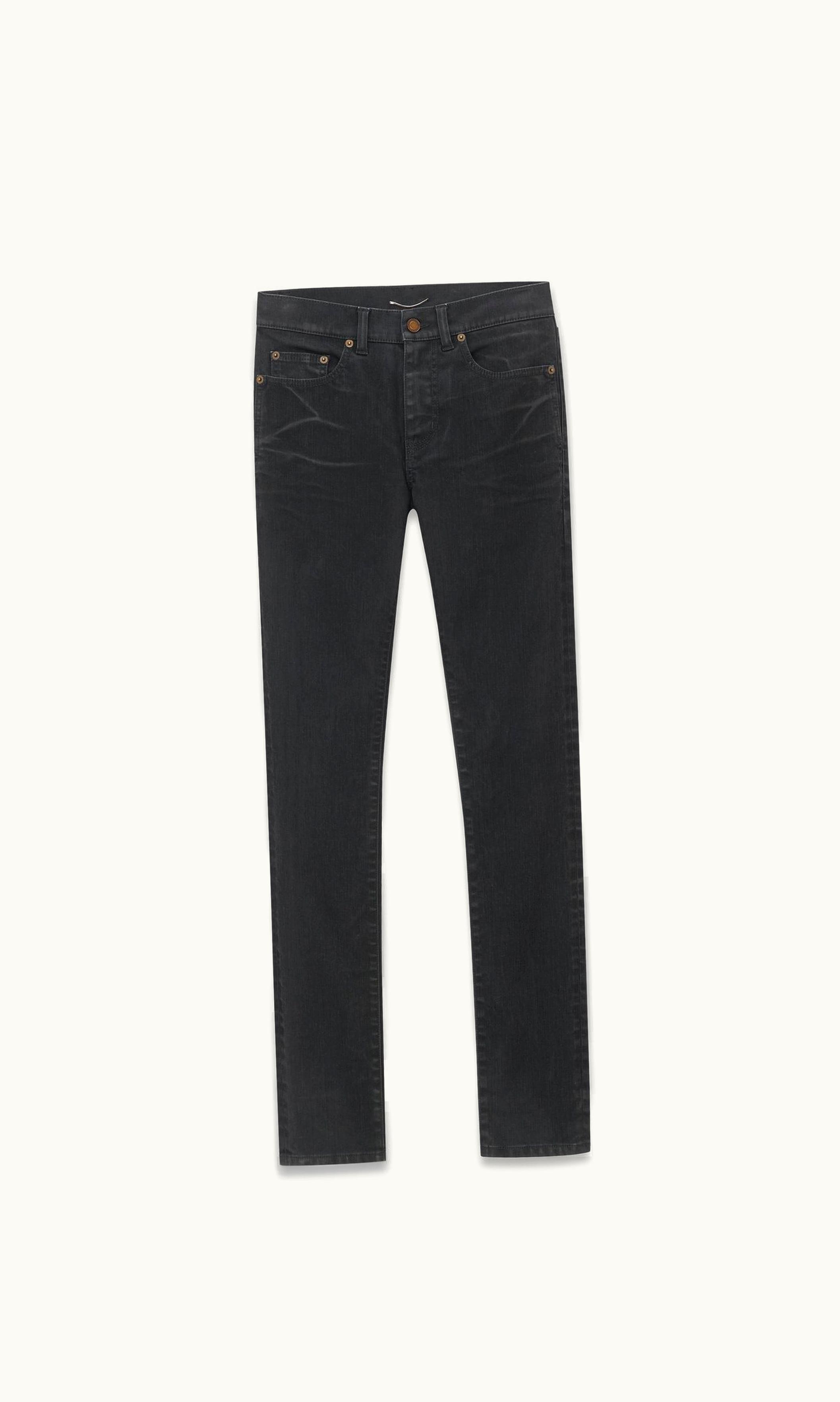 Saint Laurent Saint Laurent Skinny Jeans In Light Glazed Black Denim Black Light Glazed