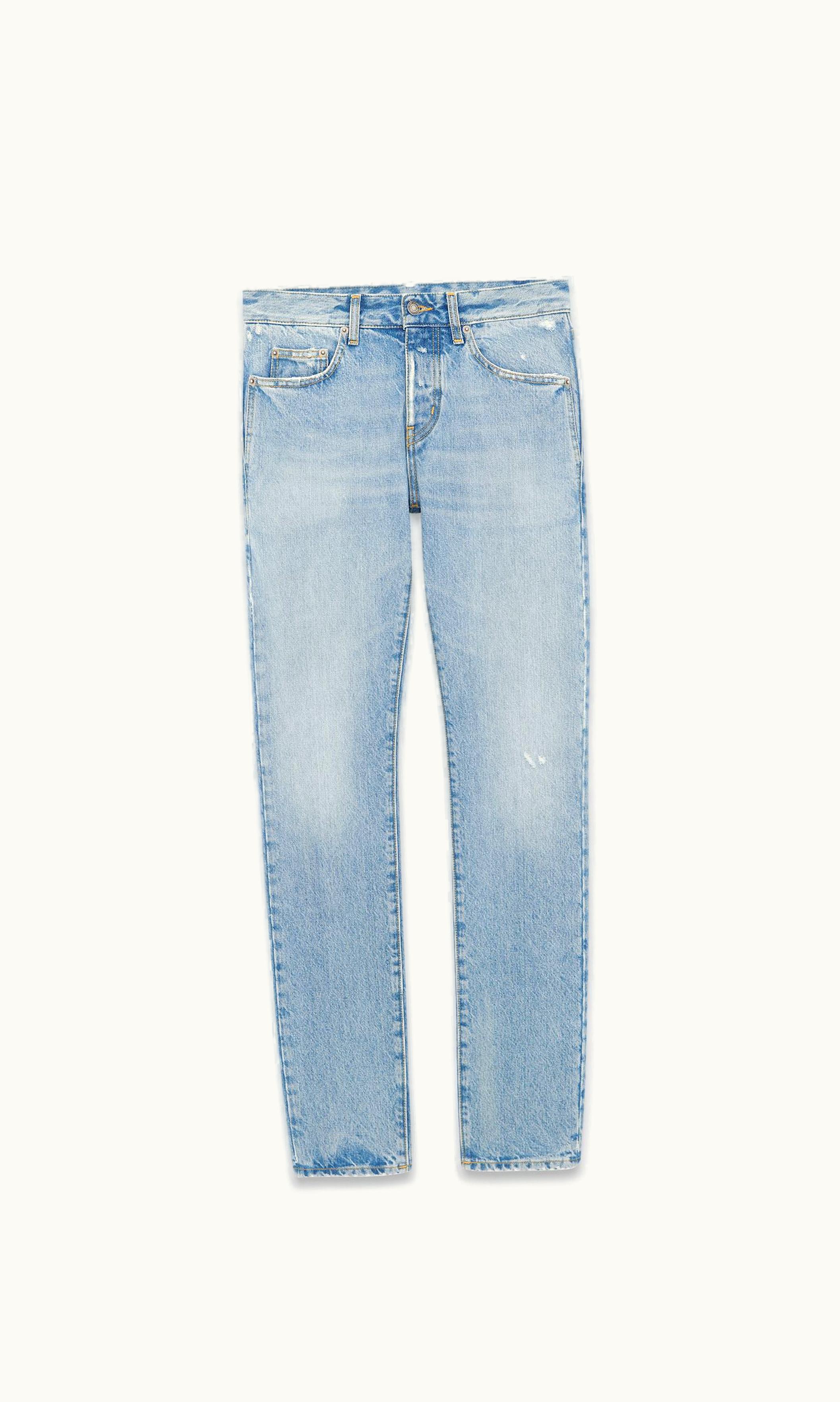 Saint Laurent Saint Laurent Slim-Fit Jeans In Blue Waves Denim Blue Waves