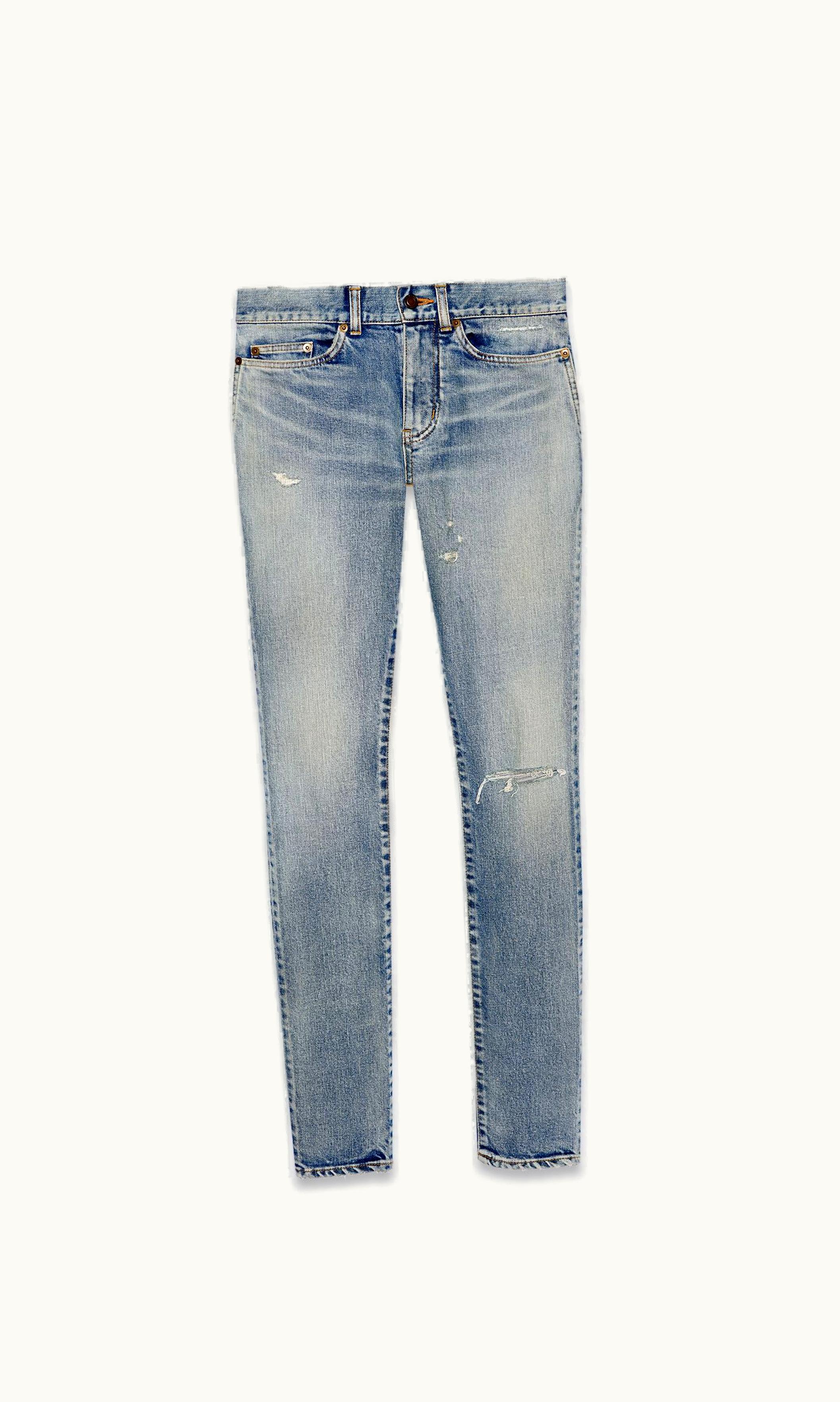 Saint Laurent Saint Laurent Skinny-Fit Jeans In Santa Monica Blue Denim Santa Monica Blue