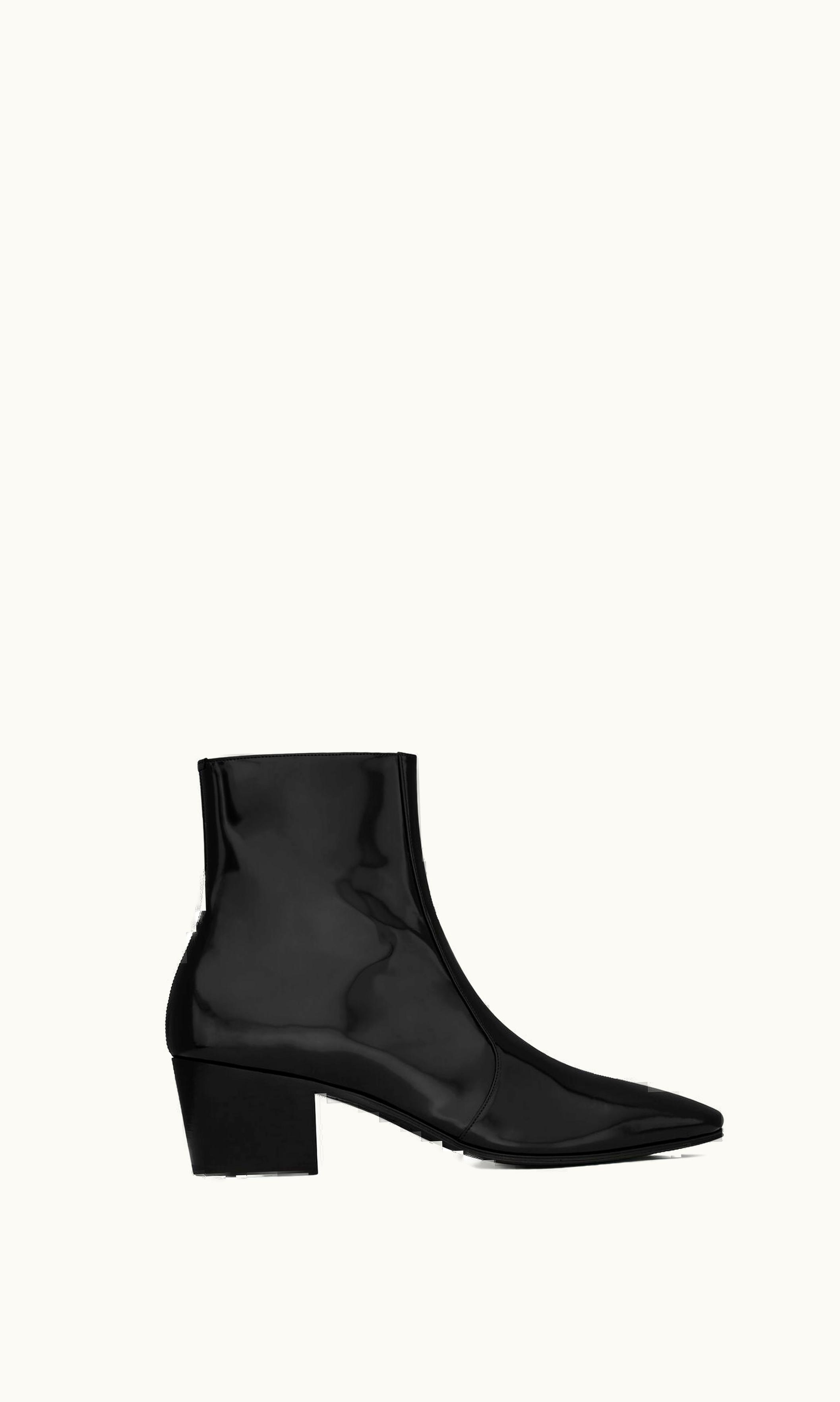 Saint Laurent Saint Laurent Vassili Zipped Boots In Glazed Leather Black