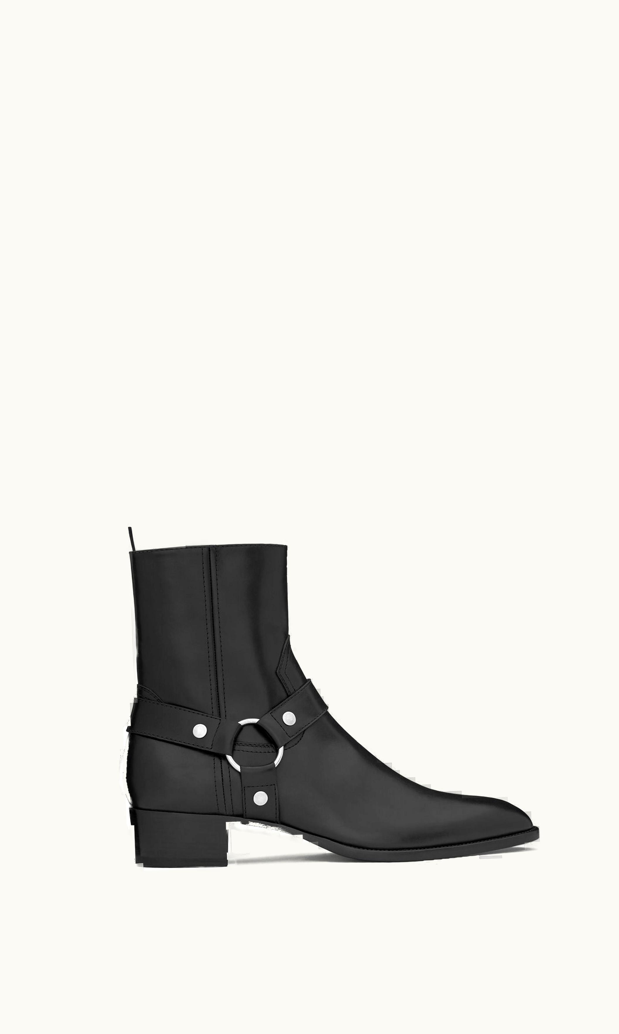 Saint Laurent Saint Laurent Wyatt Harness Boots In Smooth Leather Black
