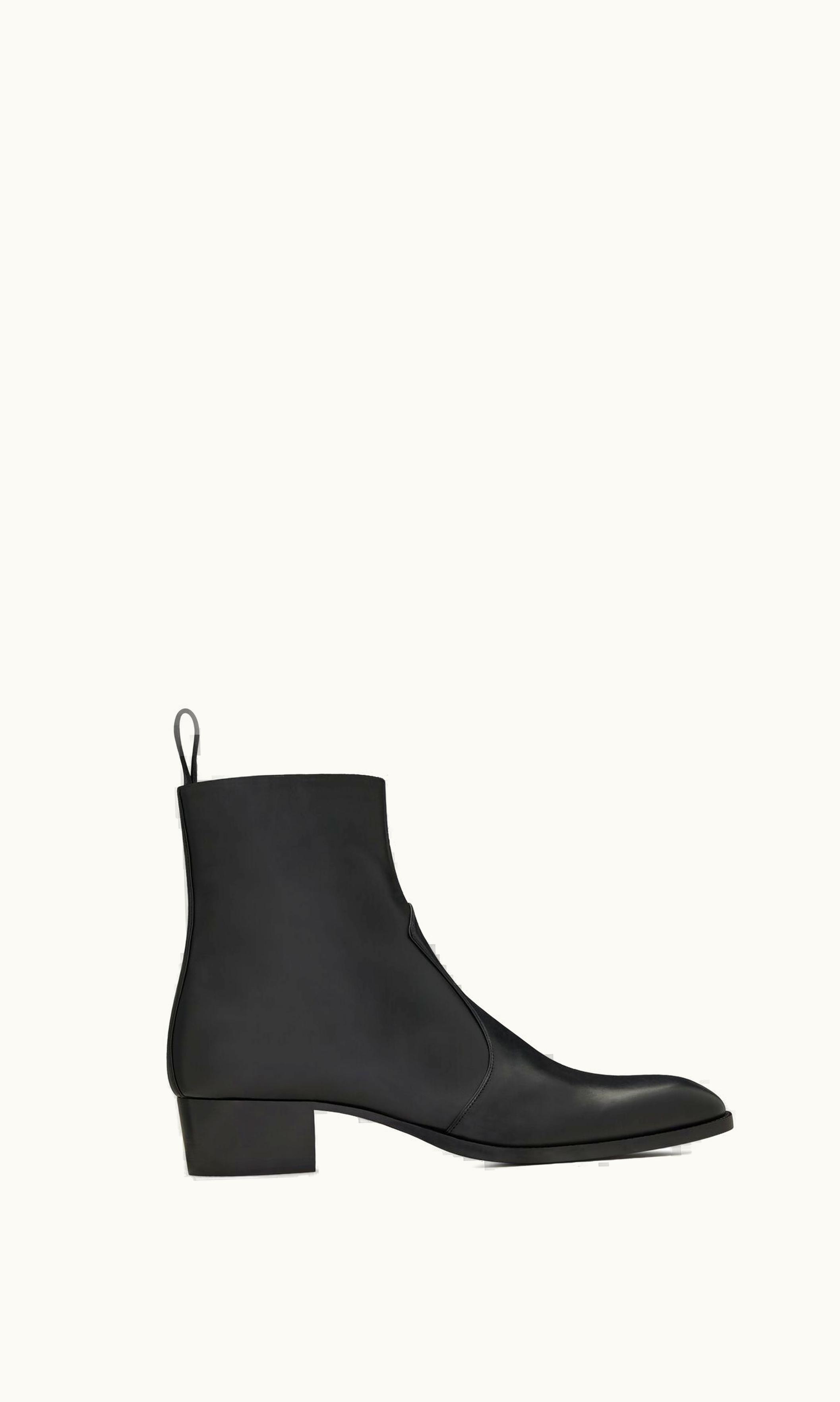 Saint Laurent Saint Laurent Wyatt Zipped Boots In Smooth Leather Black