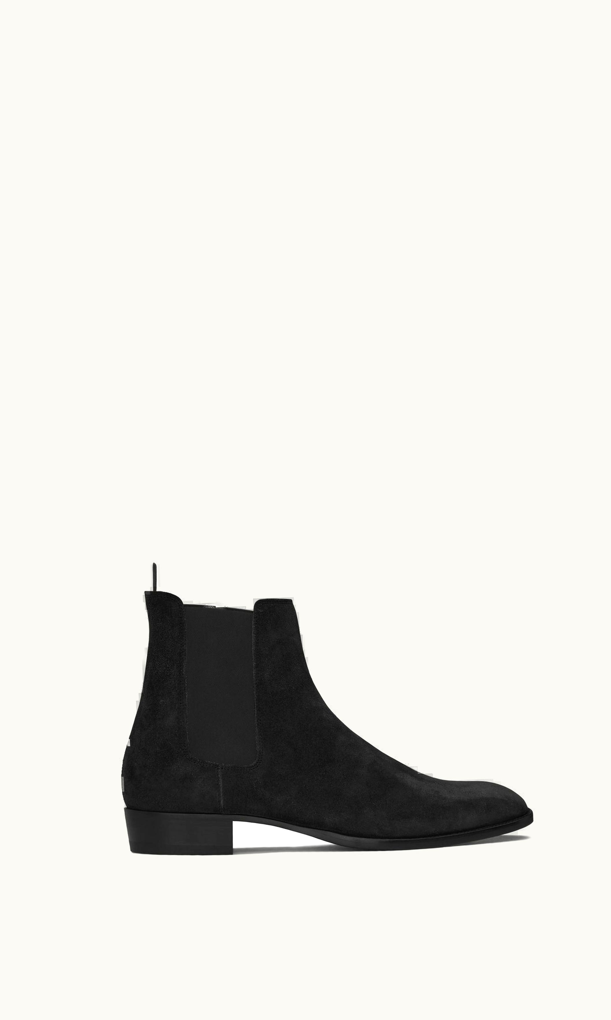 Saint Laurent Saint Laurent Wyatt Chelsea Boots In Suede Black