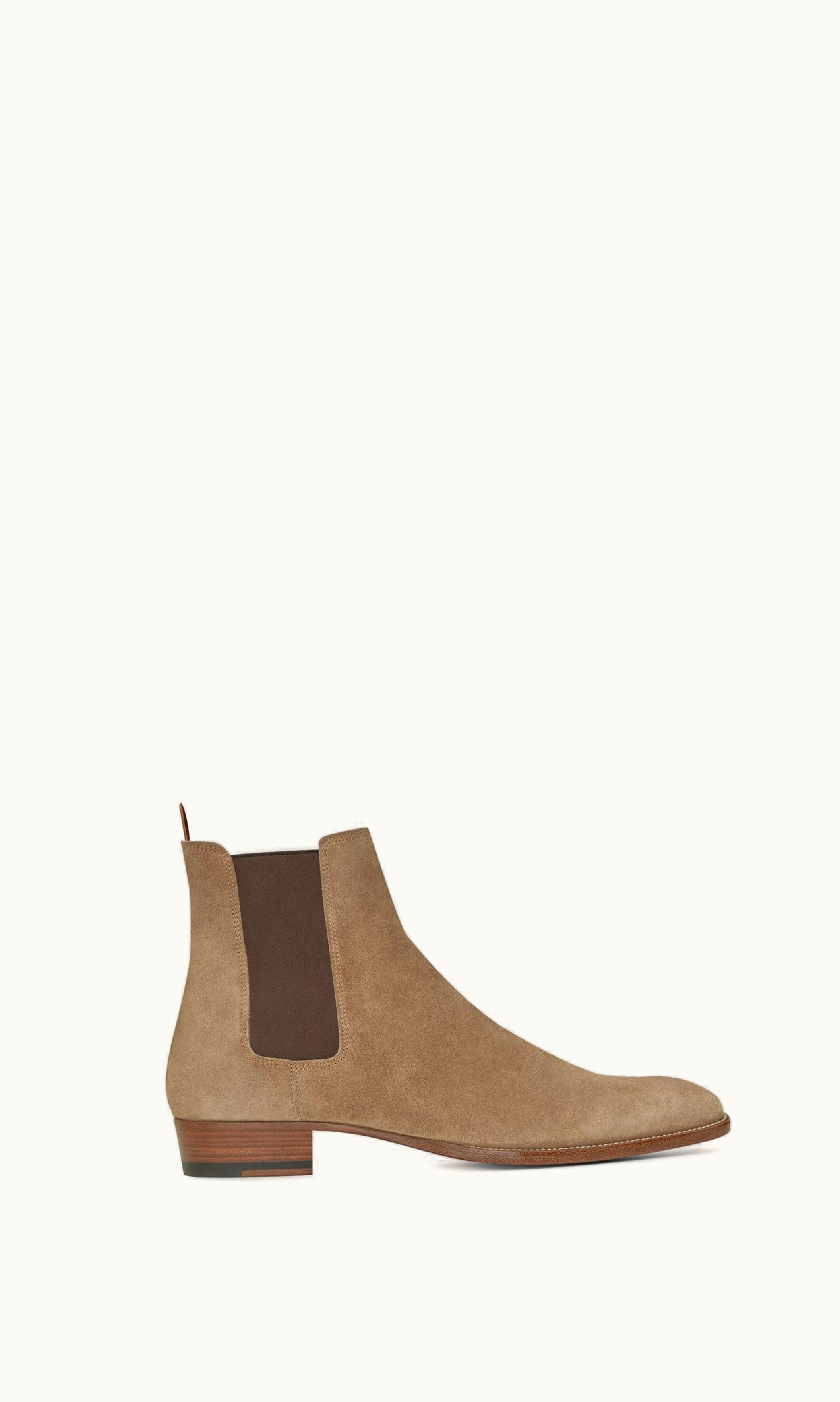 Saint Laurent Saint Laurent Wyatt Chelsea Boots In Suede Tobacco
