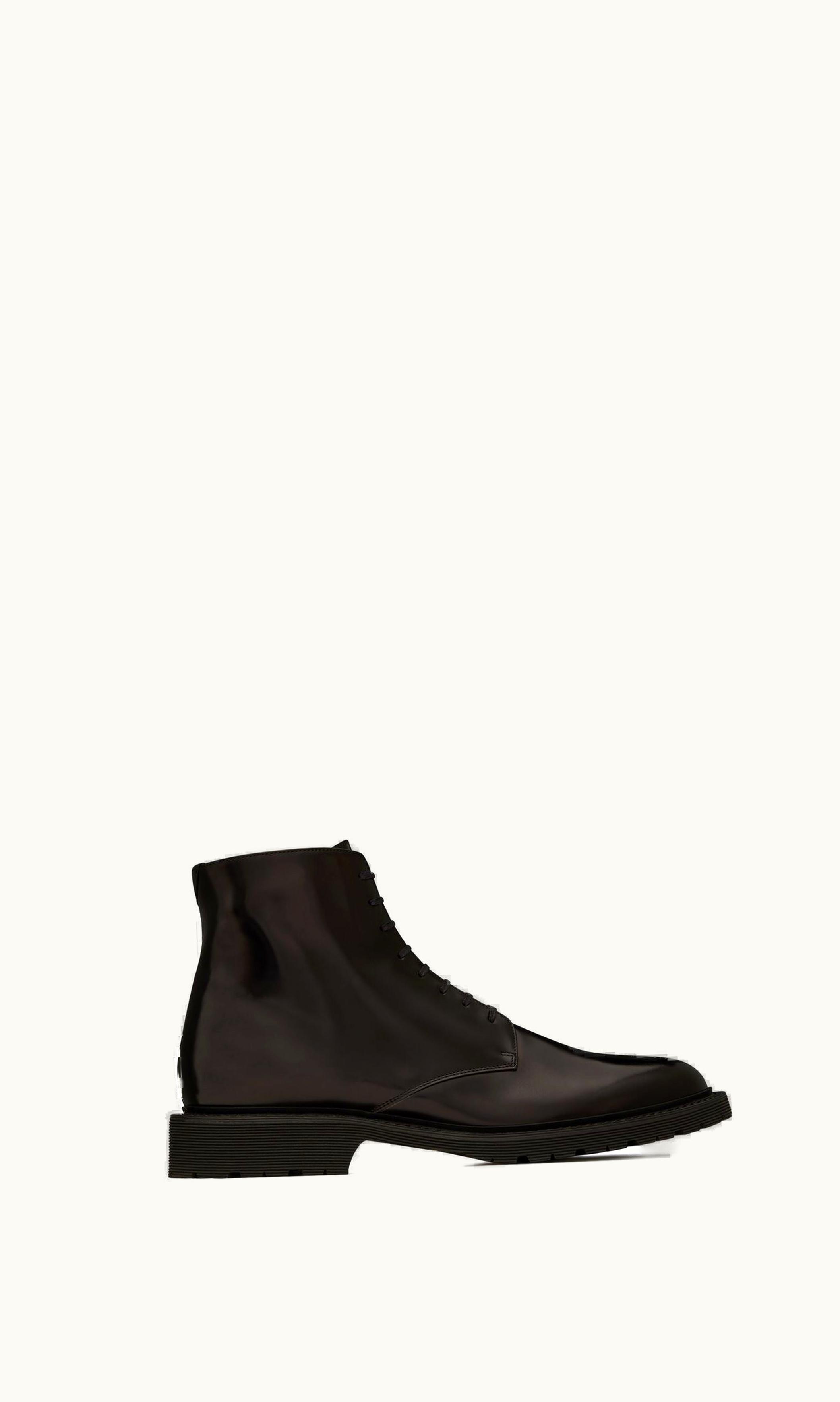 Saint Laurent Saint Laurent Army Laced Boots In Smooth Leather Black