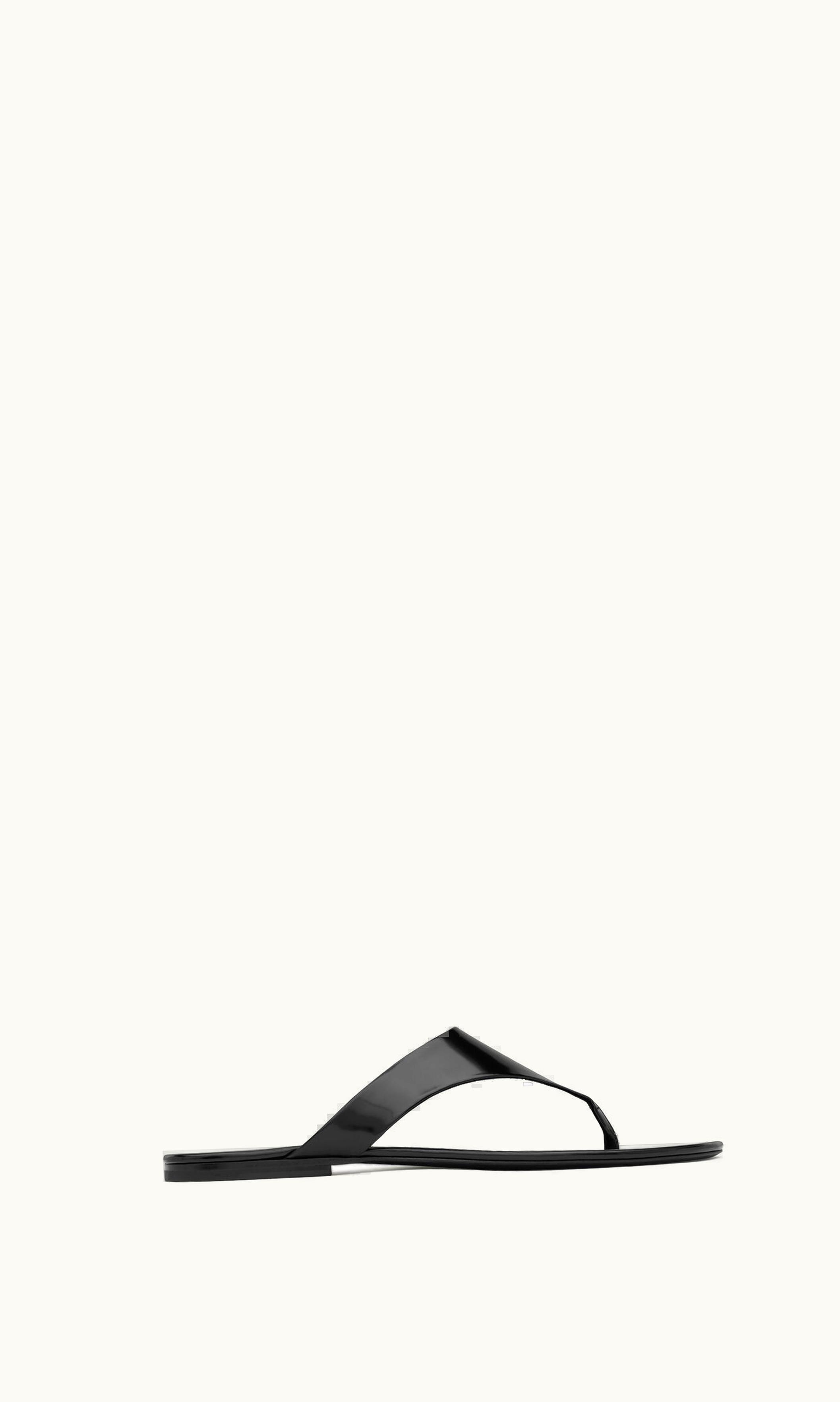 Saint Laurent Saint Laurent Kouros Sandals In Glazed Leather Black