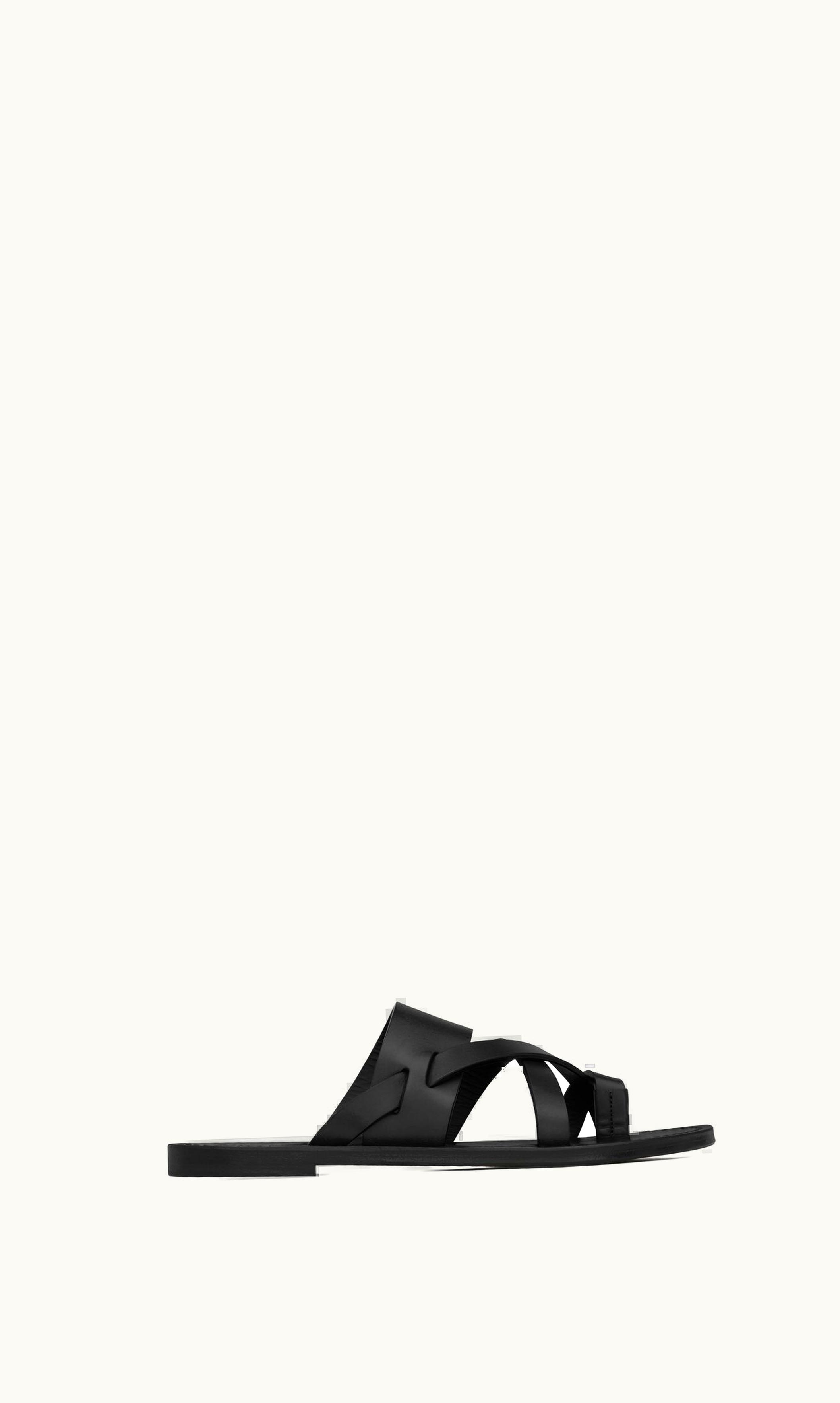Saint Laurent Saint Laurent Culver Mules In Smooth Leather Black