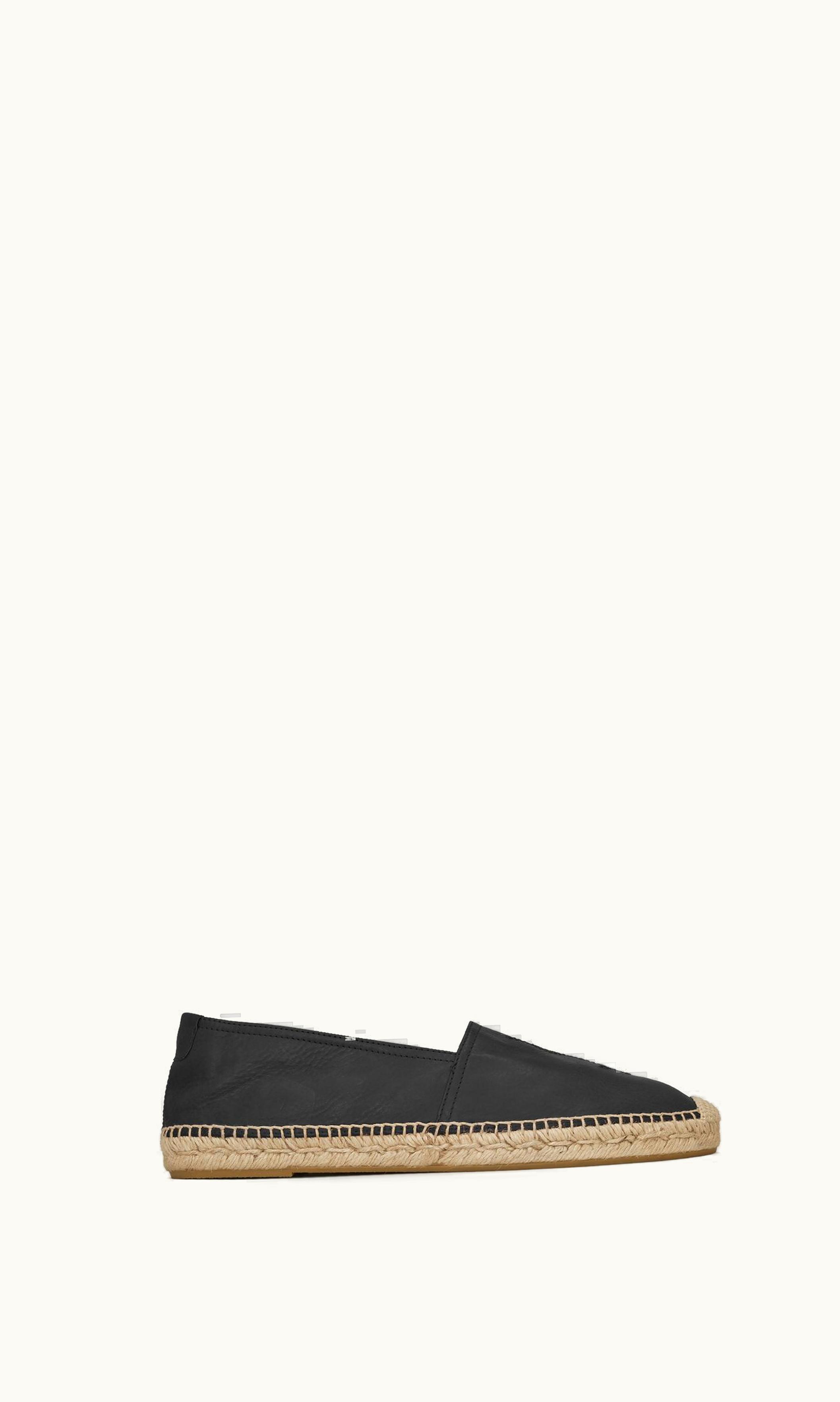 Saint Laurent Saint Laurent Cassandre Espadrilles In Smooth Leather Black