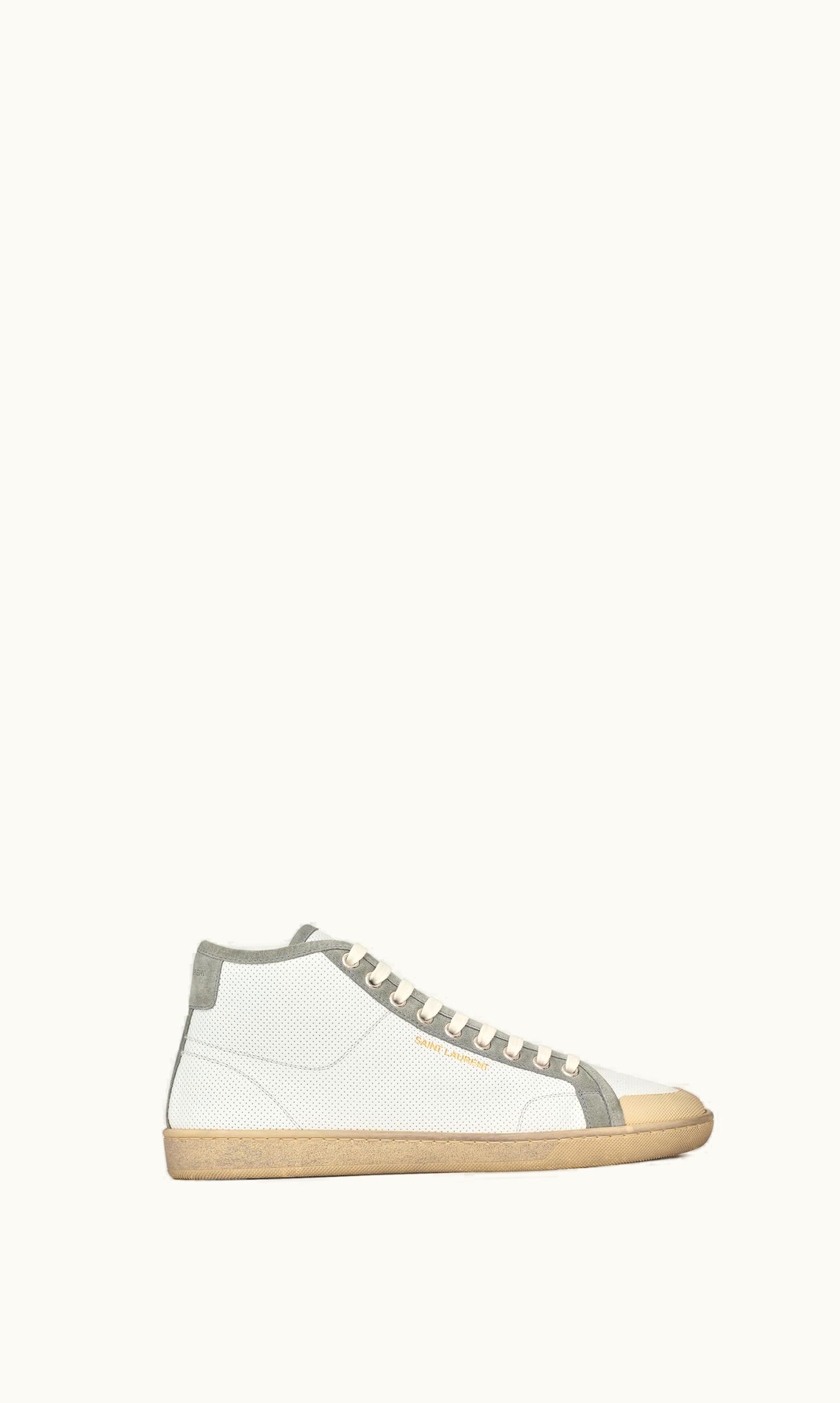 Saint Laurent Saint Laurent Court Classic Sl / 39 Sneakers In Leather And Suede Blanc Optique And Paris Roof